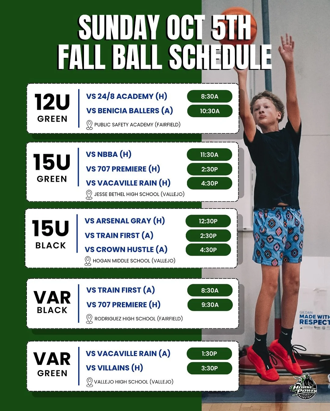 Fall Ball &ndash; Week 4

Last weekend brought some tough losses. But true character isn&rsquo;t shown when everything&rsquo;s easy &mdash; it&rsquo;s revealed in how you bounce back.

This Sunday we respond. Play tough. Play together. Play HorsePowe