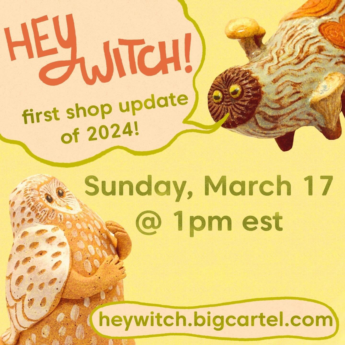It&rsquo;s finally happening!! My shop reopens on Sunday, March 17th at 1pm est for the first of two early-spring updates! I&rsquo;ve already started uploading previews to my shop (heywitch.bigcartel.com &mdash; see bio for link) &amp; will be adding
