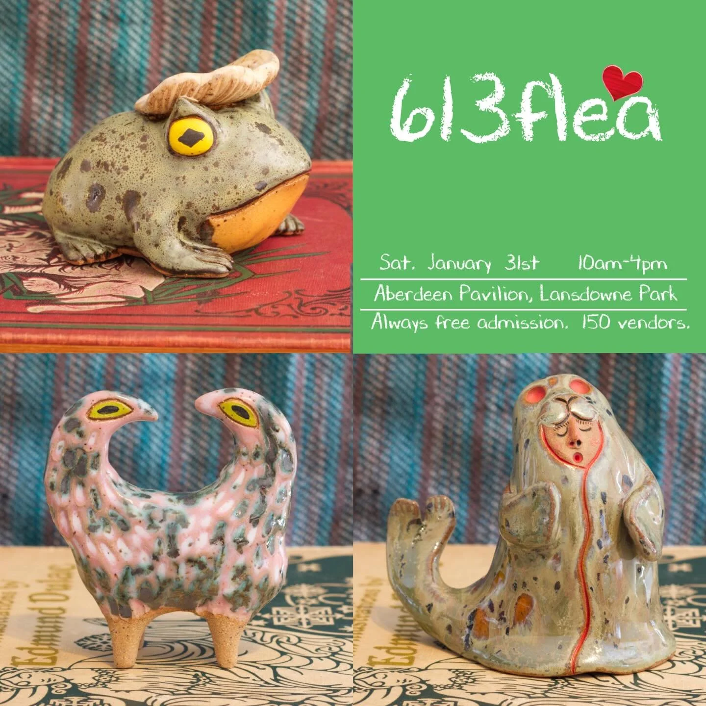 It&rsquo;s almost @613flea day!!! I got a bunch of photos taken yesterday of the beasts &amp; vessels that&rsquo;ll be on my table this Saturday (Jan 31) &amp; am here with a look at some of the critters I&rsquo;ll have with me (vessel peek will be u