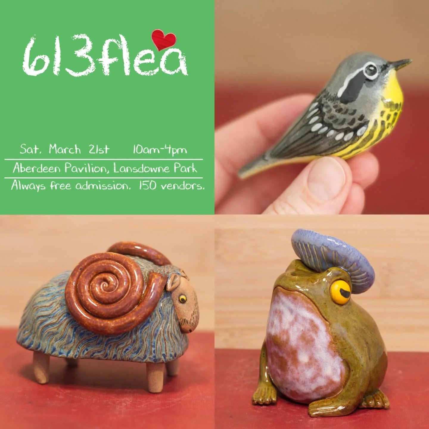 Glamour shots, part two: critter time!! I&rsquo;m extremely thrilled about how the warblers turned out &amp; am generally excited about all the guys from this batch. Come see &lsquo;em @613flea tomorrow (Saturday, Mar 21) from 10am-4pm!!
.
.
.
#613fl