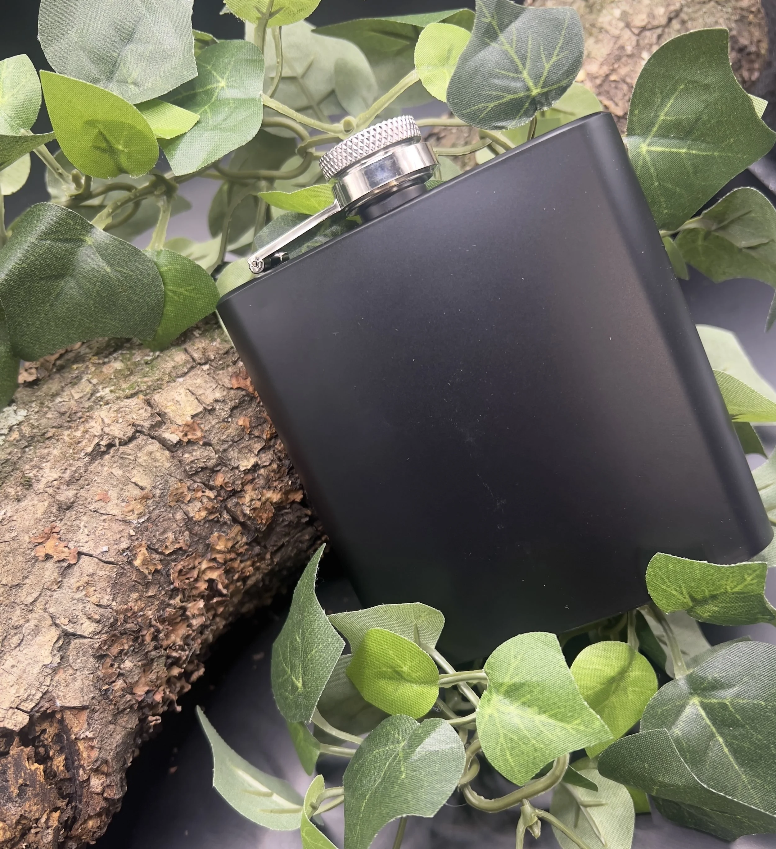 Stealthy Elegance: 6oz Matte Black Flask