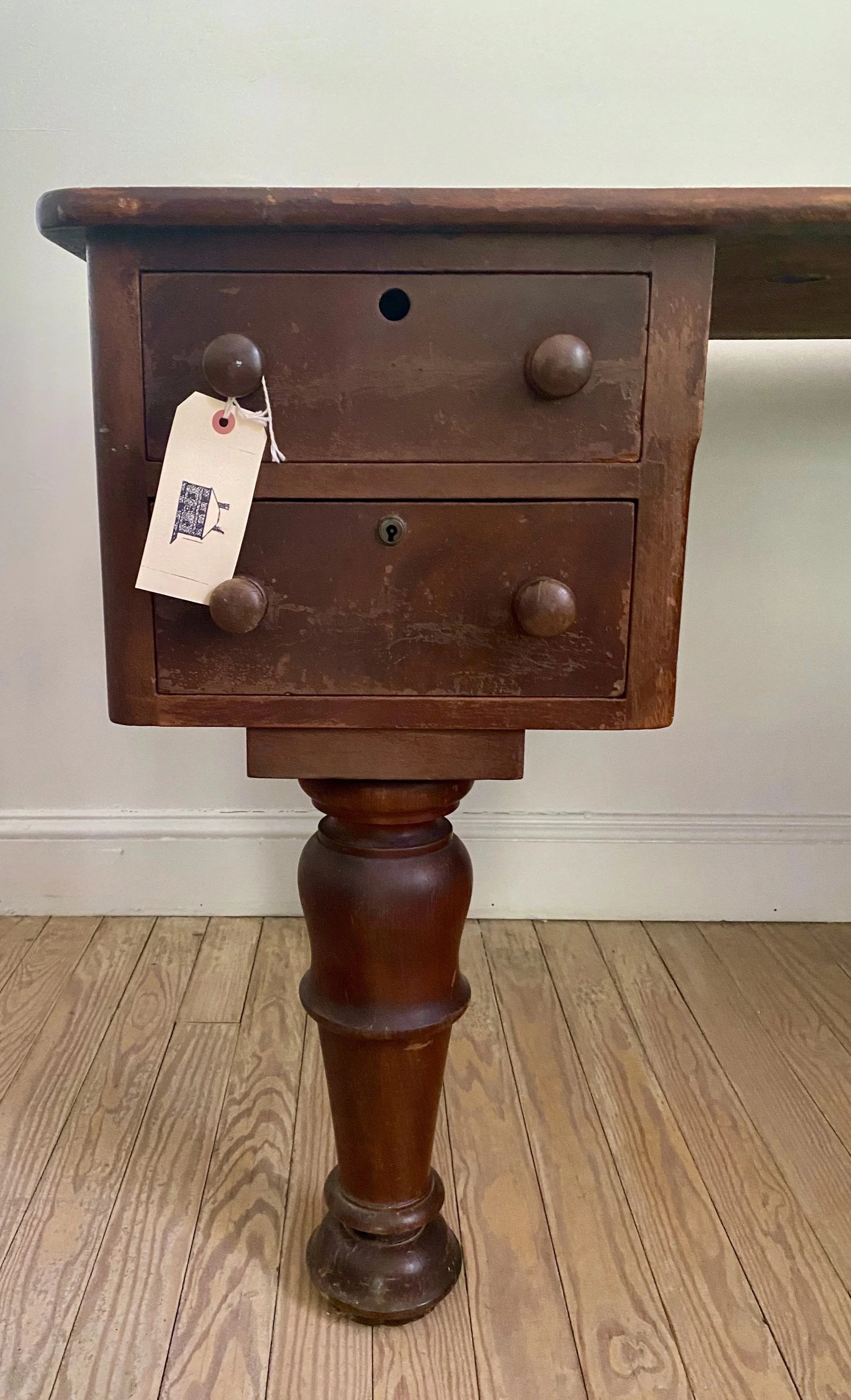Vintage Leather Top Desk