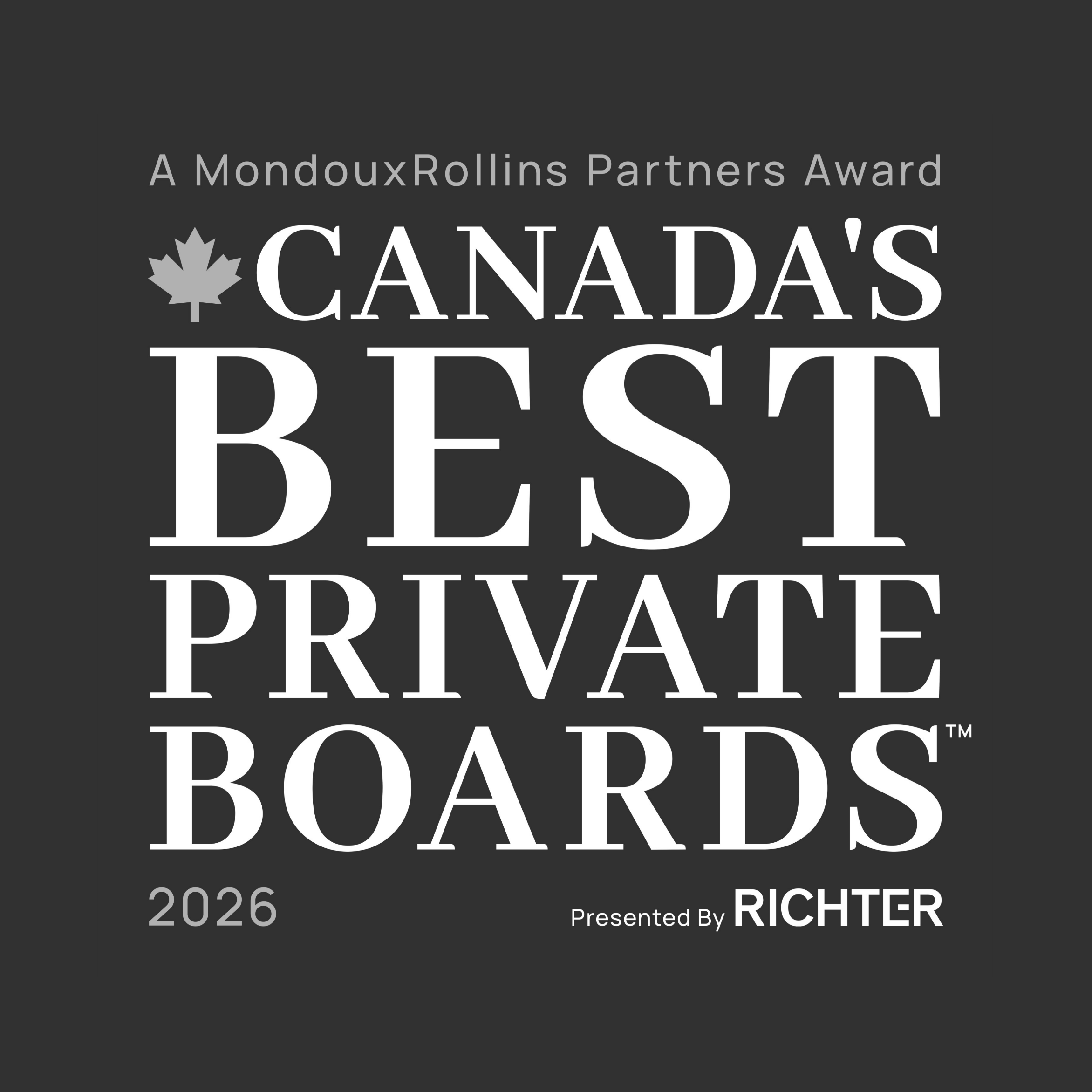 Richter is Canada’s Best Private Boards 2026 Presenting Sponsor