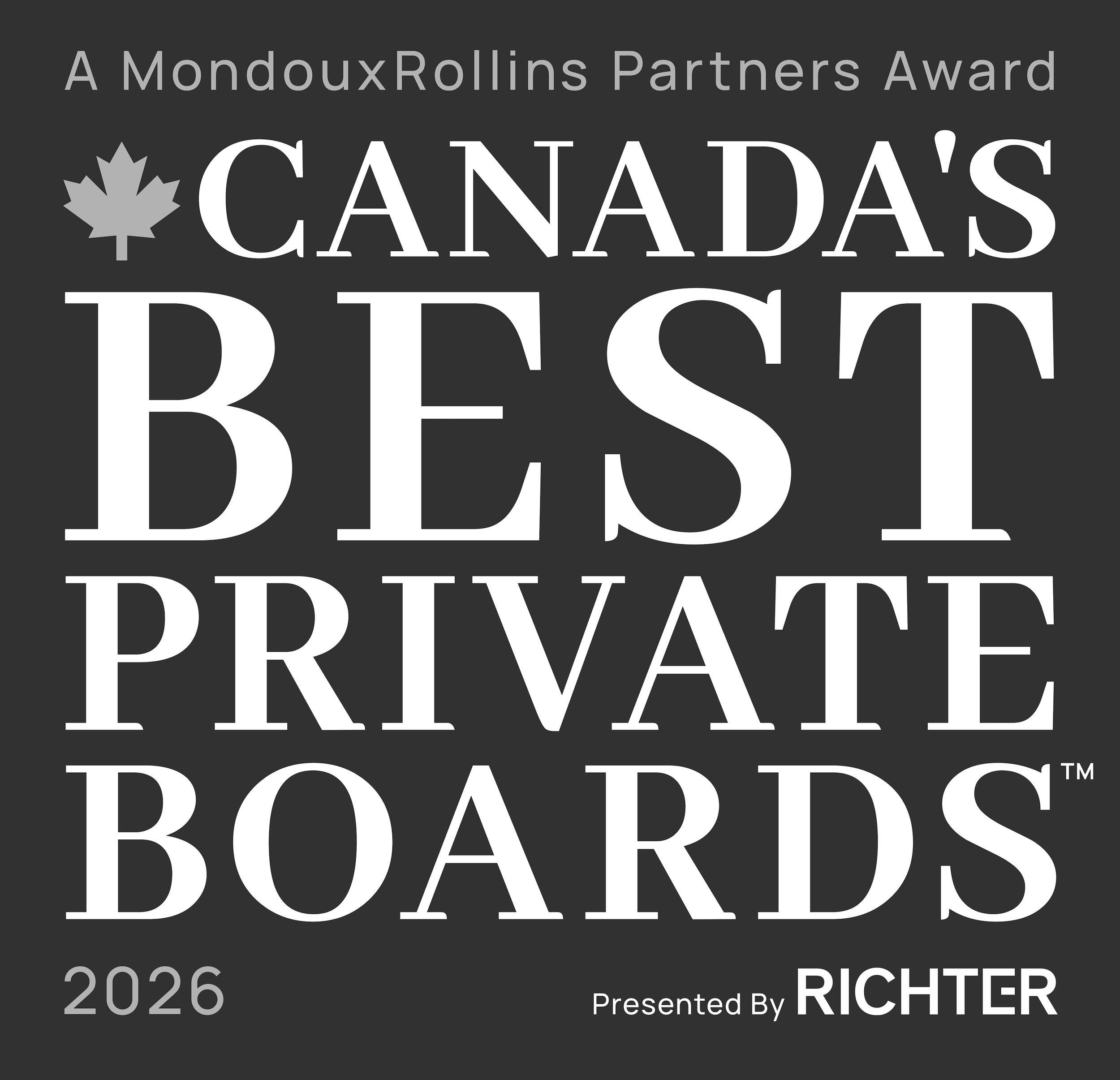 MondouxRollins Partners Announces the 2026 Winners of the Canada’s Best Private Boards Program