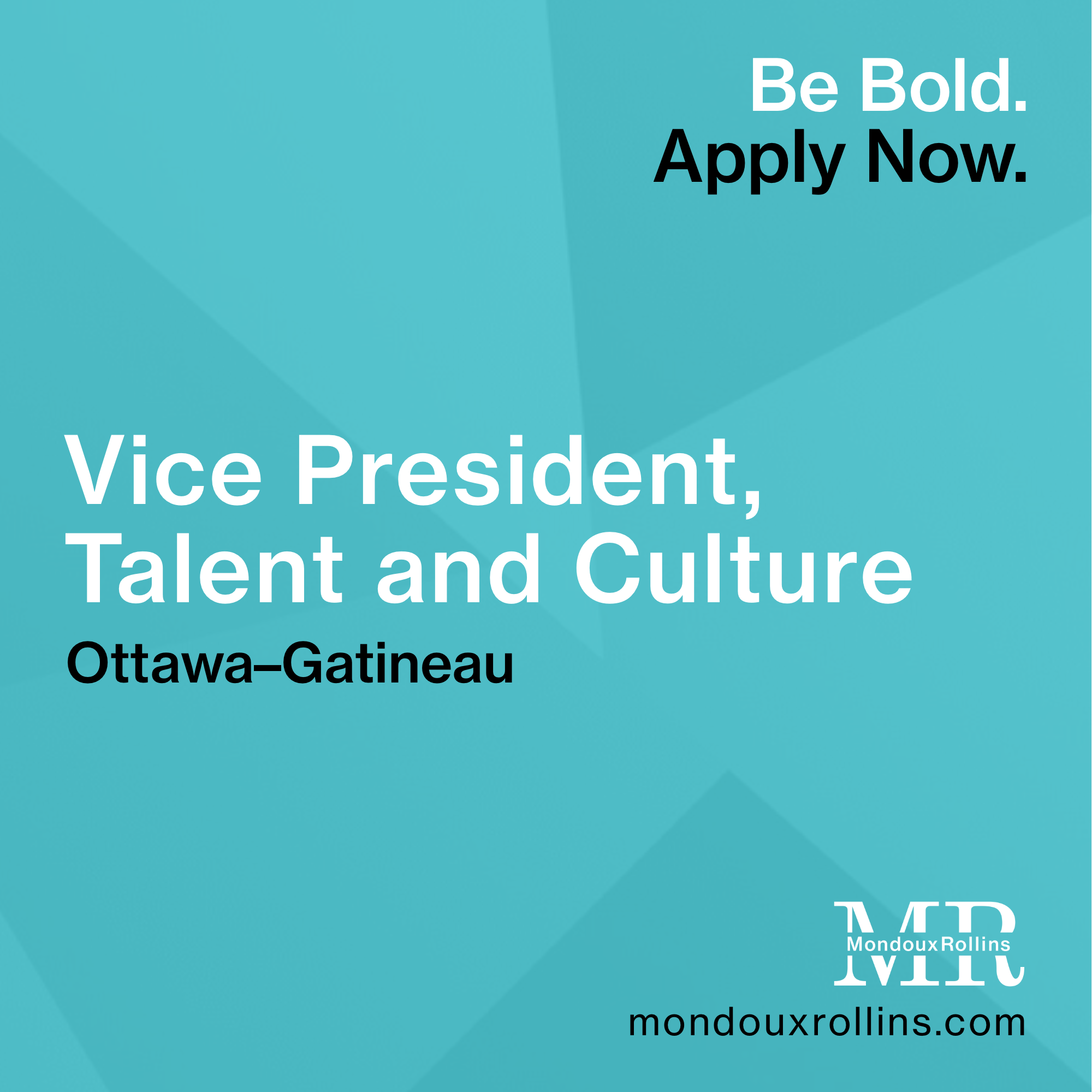 OPPORTUNITY CLOSED – Vice President, Talent and Culture – Ottawa-Gatineau