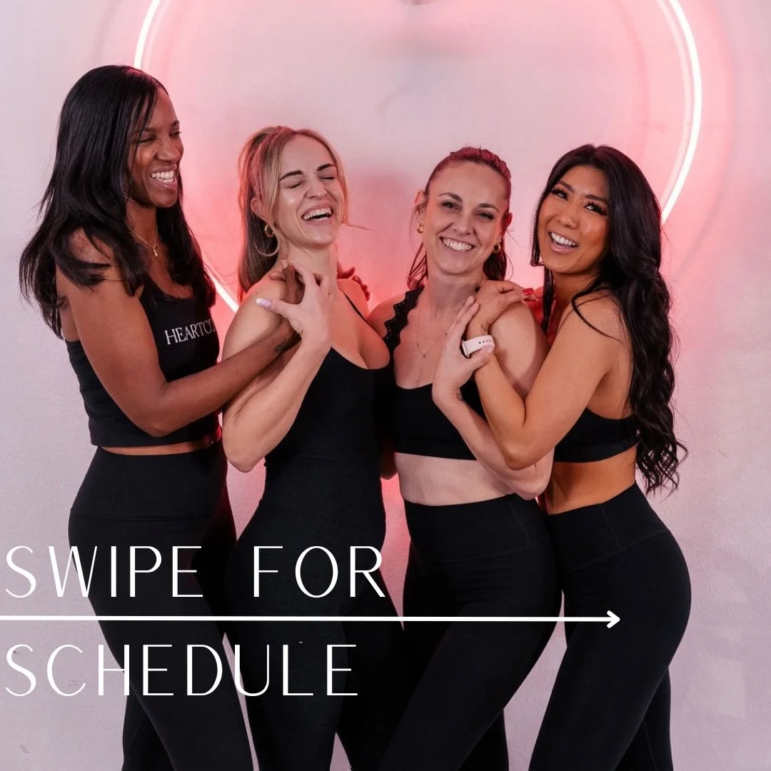 Swipe ➡️ to check our coming week&rsquo;s schedule 💕✨

#heartcore #heartbreaker #lagree #megaformer #pilates