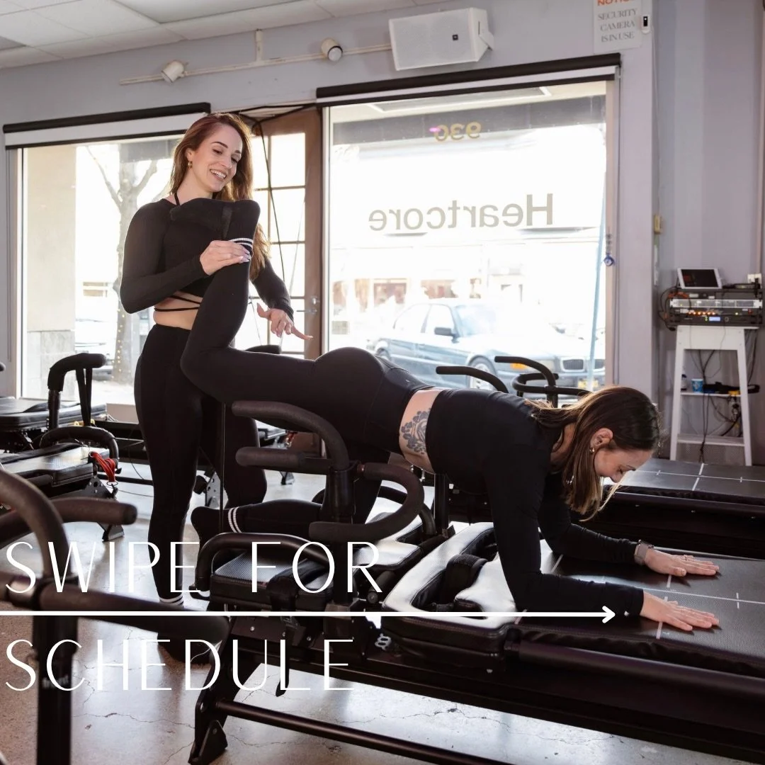 Swipe ➡️ to check our coming week&rsquo;s schedule 💕

#heartcore #heartbreaker #lagree #megaformer #pilates