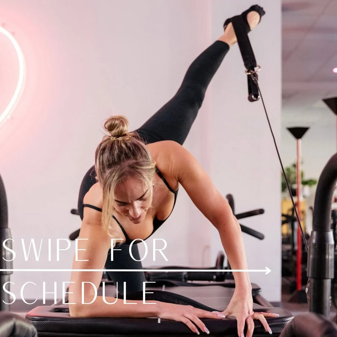 Swipe ➡️ to check our coming week&rsquo;s schedule 💕❤️&zwj;🔥

#heartcore #heartbreakers #lagree #megaformer #pilates