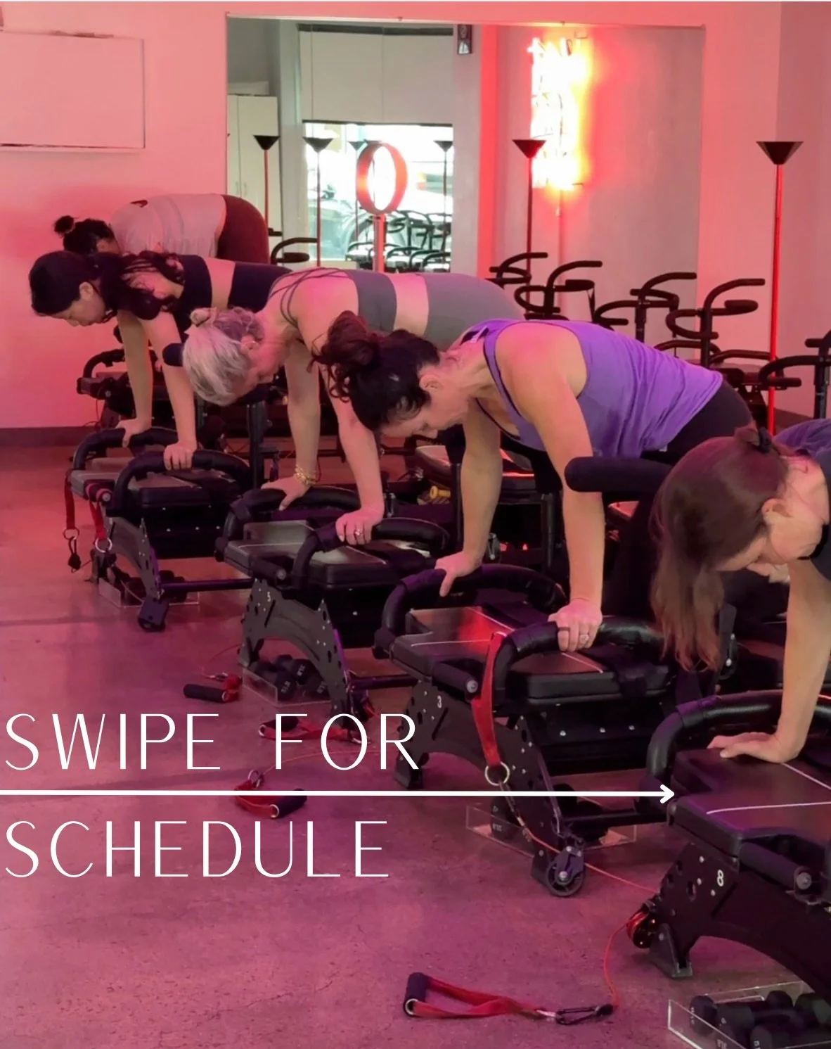 Swipe ➡️to check our coming week&rsquo;s schedule! 💕

#heartcore #heartbreaker #lagree #megaformer #pilates