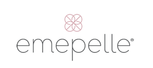 Emepelle logo with a flower-like symbol above the brand name