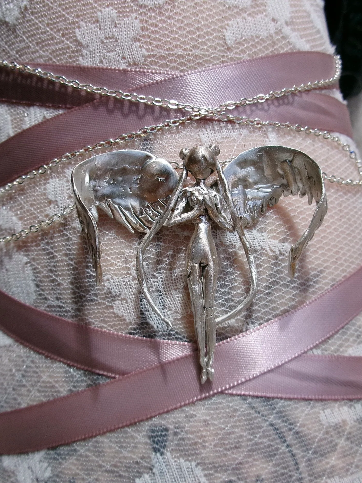 ' eternal sailor moon necklace ' shibuichi silver, sterling silver. 2026