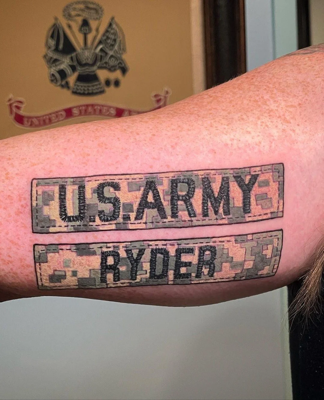 Done by @jonezyzaps at our private studio @heartinhand_est in #deepellum #dallastexas #elmstreettattoo⁠ Contact: ianjonestatoos.com⁠ for bookings⁠
⁠
Always love patriotic / military tattoos. I may be a little partial to one branch...😉 #military #mil