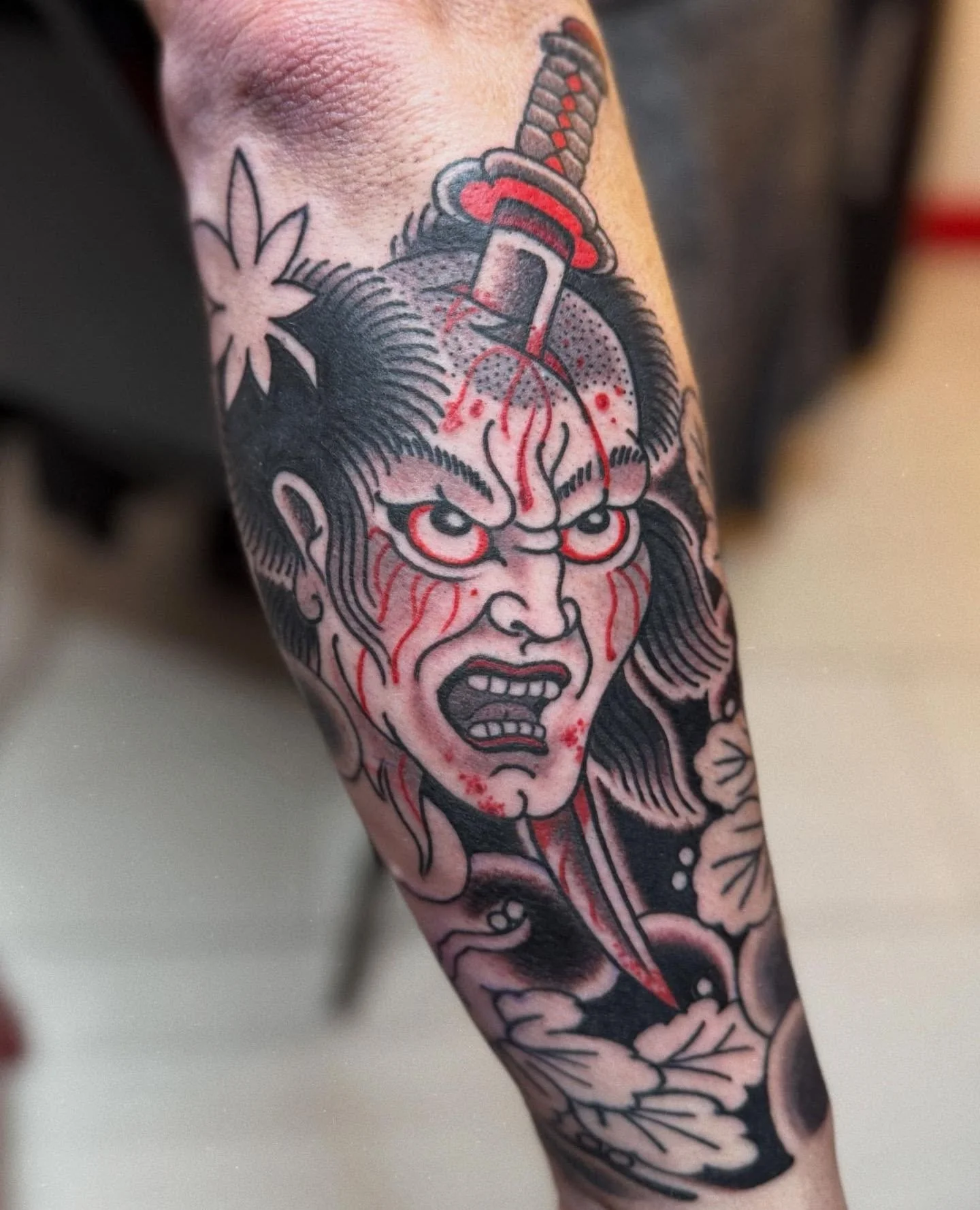 Done by @jordanbaxtertattoo #ElmStreetTattoo #DallasTeaxs #DeepEllum @heartinhand_est⁠
⁠
Contact Jordan to discuss your next tattoo: JORDANBAXTERTATTOO@GMAIL.COM⁠
⁠
Fresh Namakubi the other day as an addition to Brittany&rsquo;s sleeve! More to come.