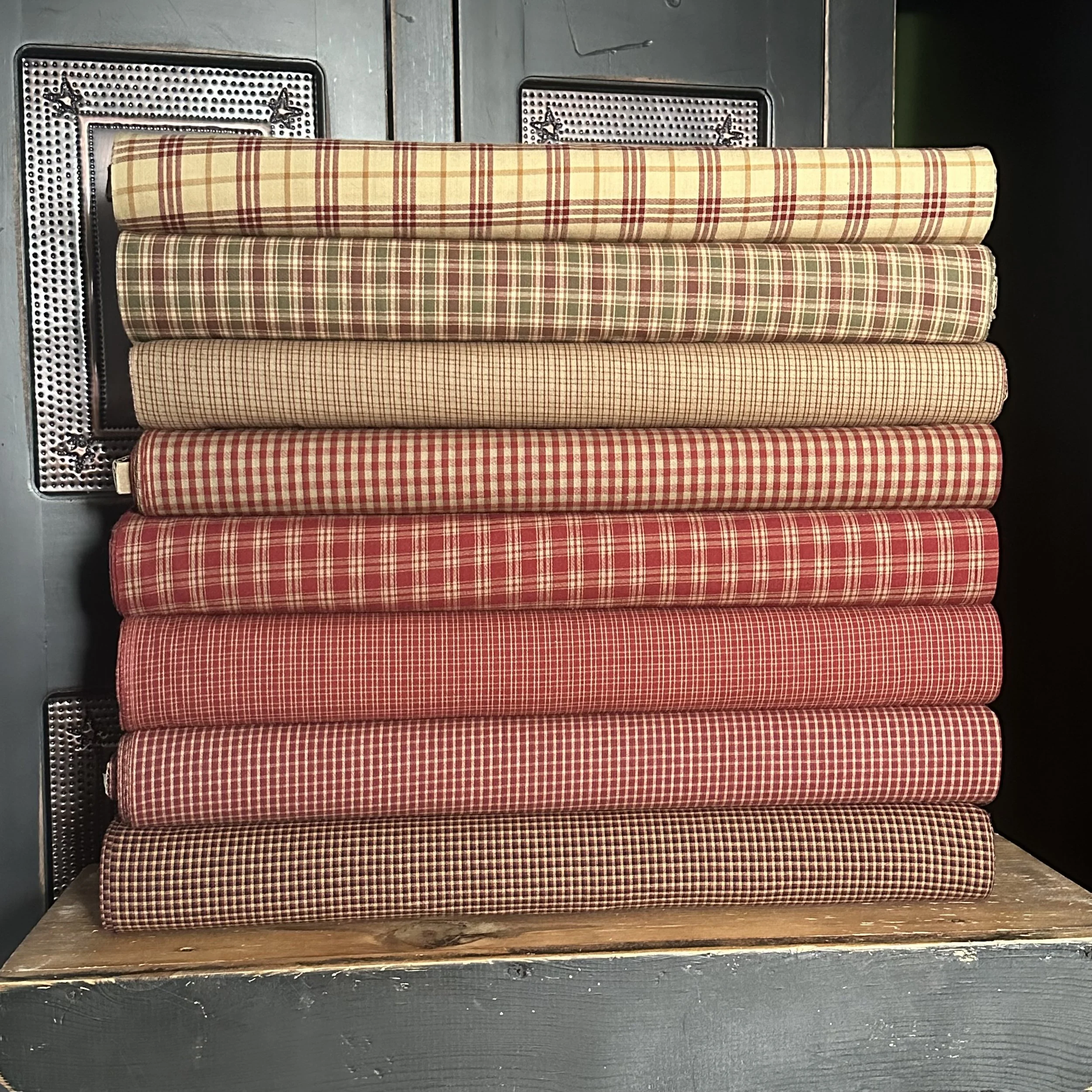 Dunroven House Red Homespun Fabric by the yard