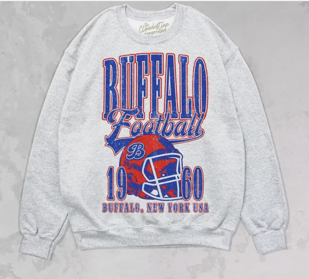 90's Vintage Buffalo Football Oversized Sweatshirt