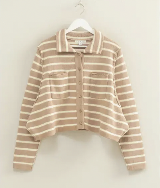 The Sweet Stripe Collared Cardigan