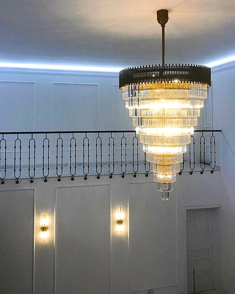 Candelabro de cristal doble altura