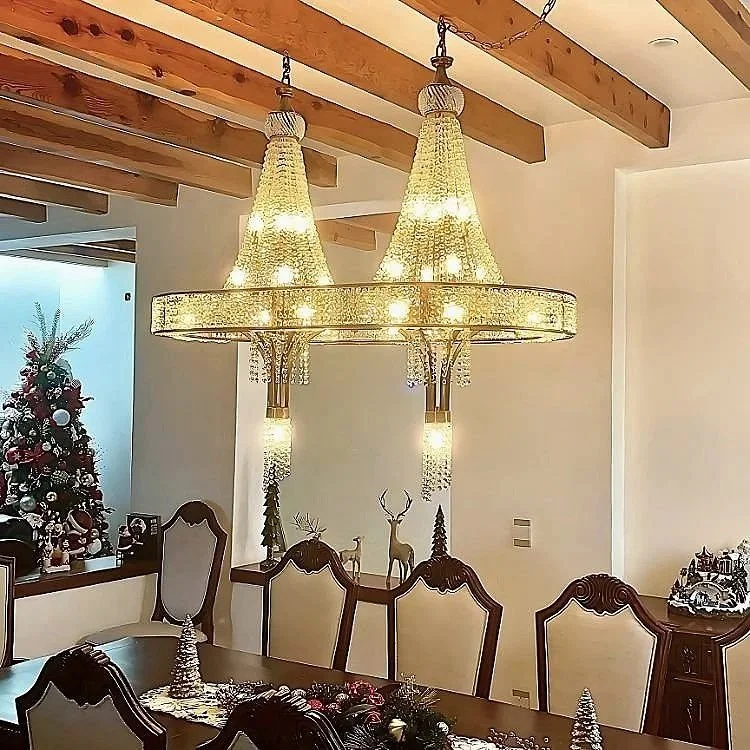 Candil de cristal Imperio Doble en genuino Asfour Crystal importado por Eduardo Crespo