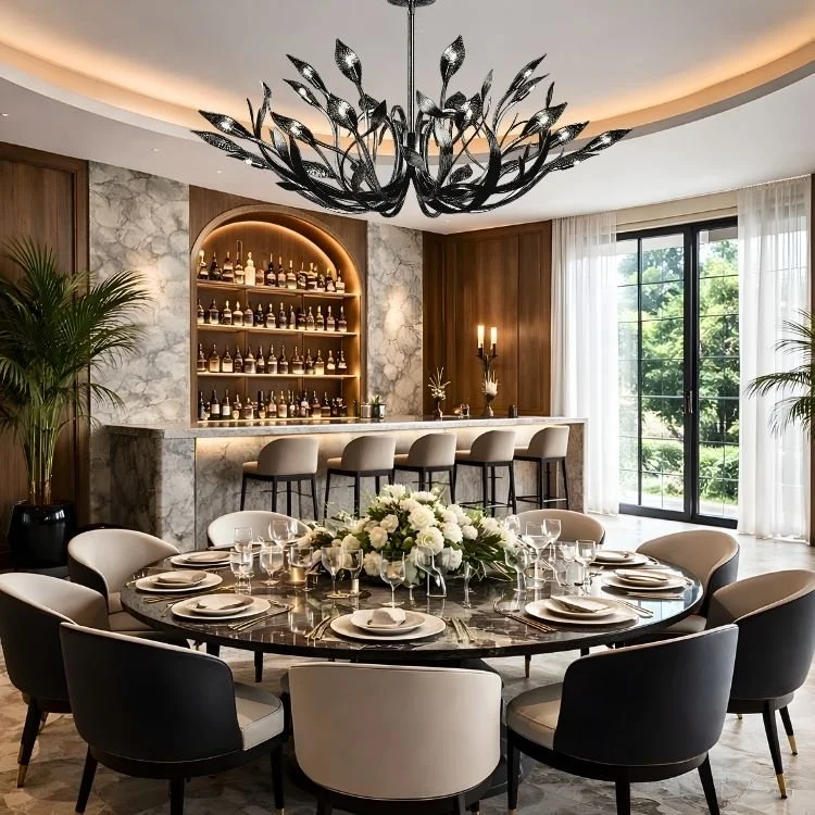 Lámpara Colgante Hojas Metálicas