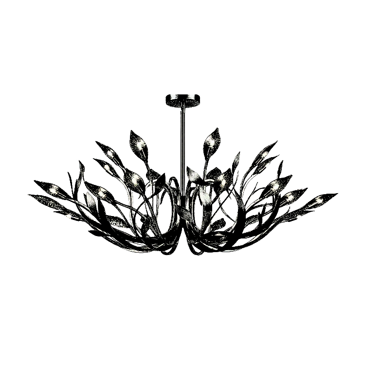 Lampara Colgante Hojas Metálicas