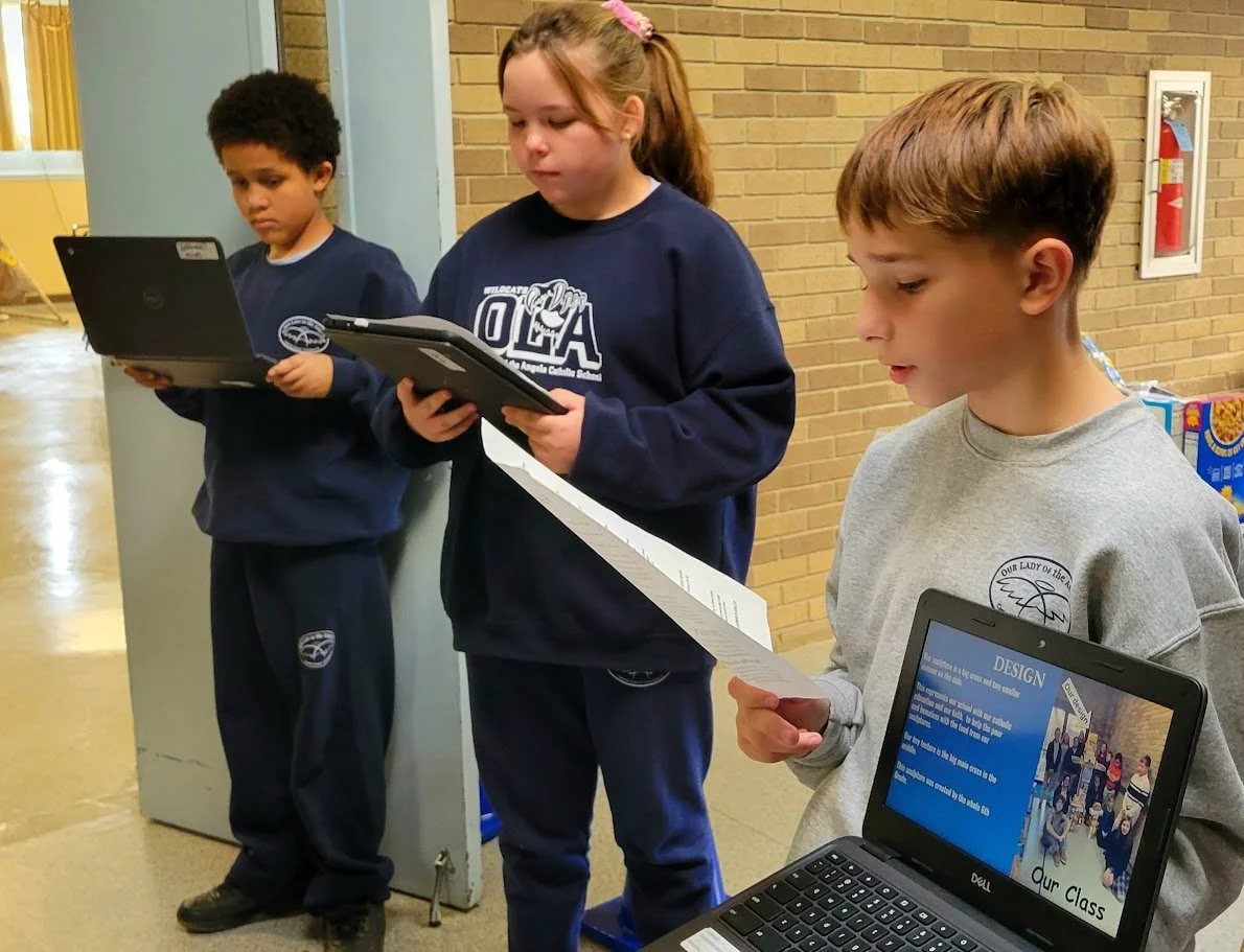 Columbia, PA middle school students give a presentation on how they prepared for Food Fight!