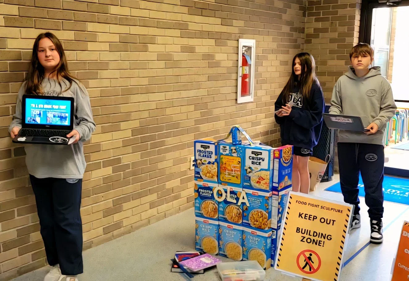 Students in Columbia, PA show off their presentation and food construction for Food Fight!