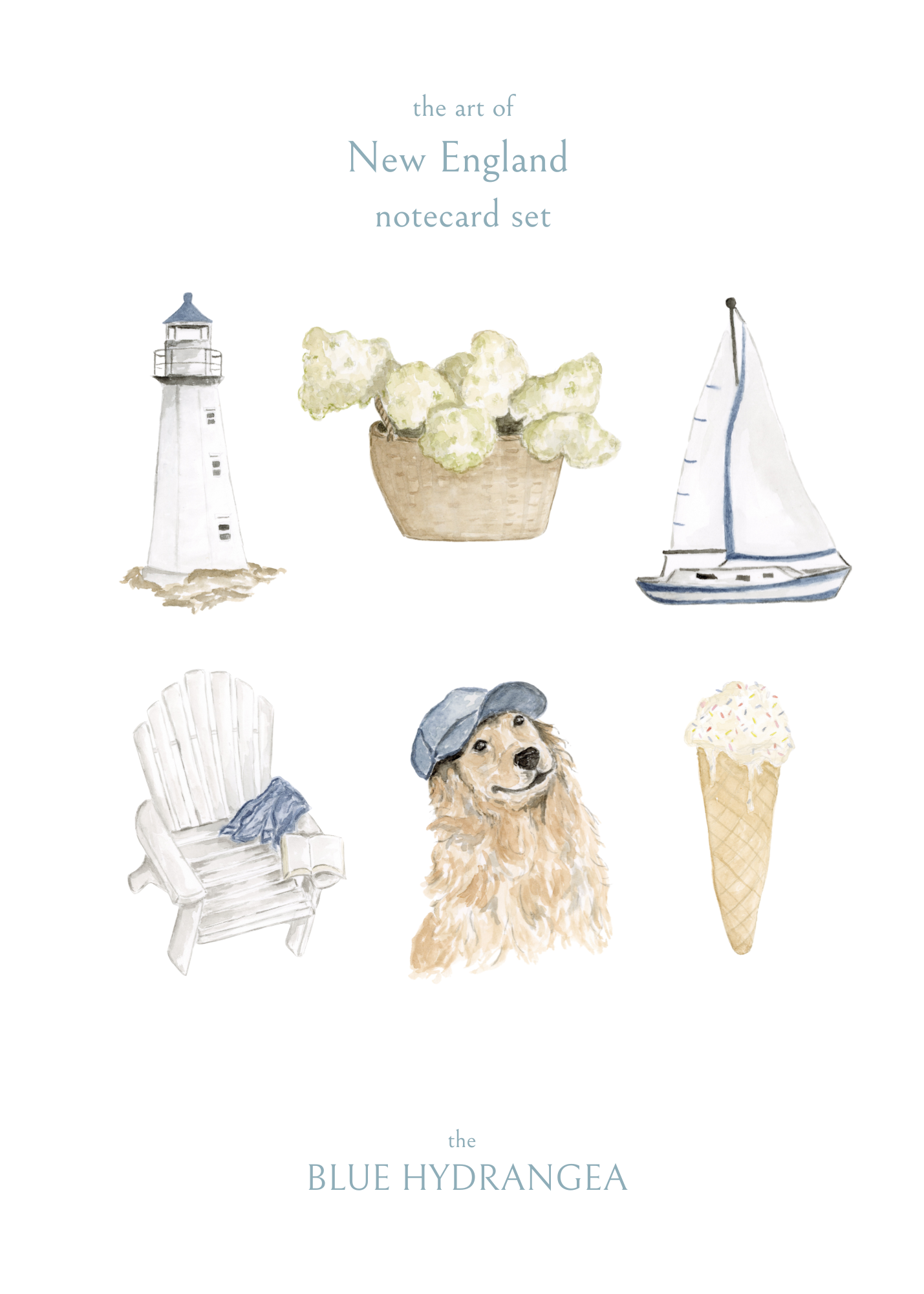 "the art of New England" notecard set