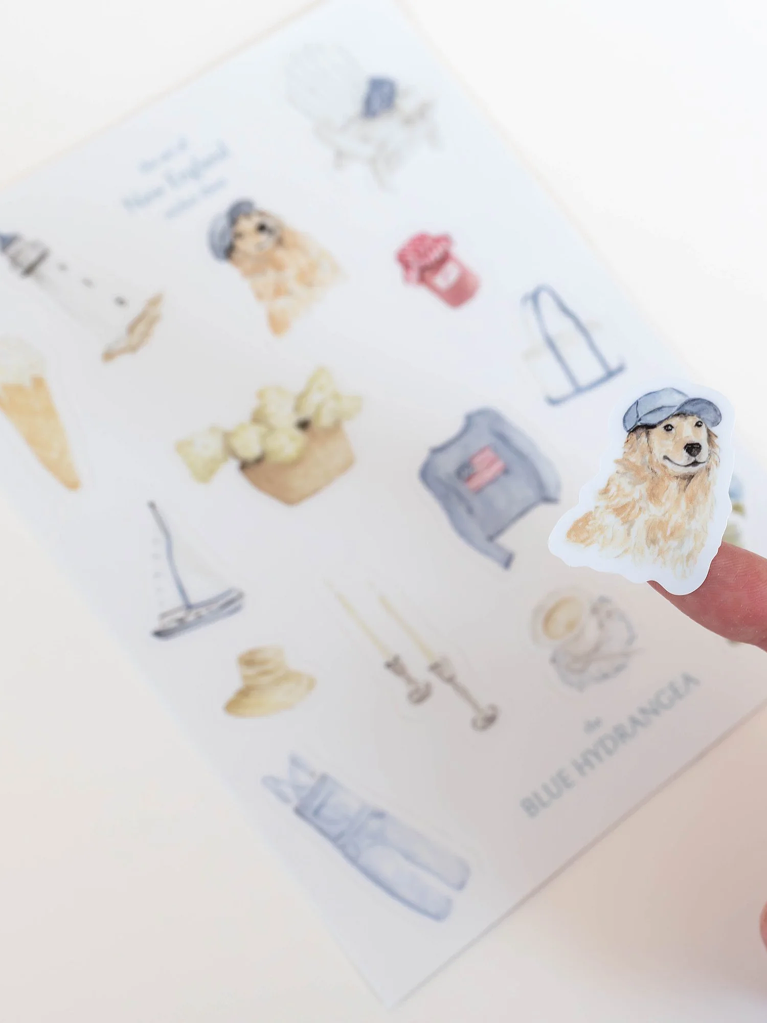 "the art of New England" sticker sheet