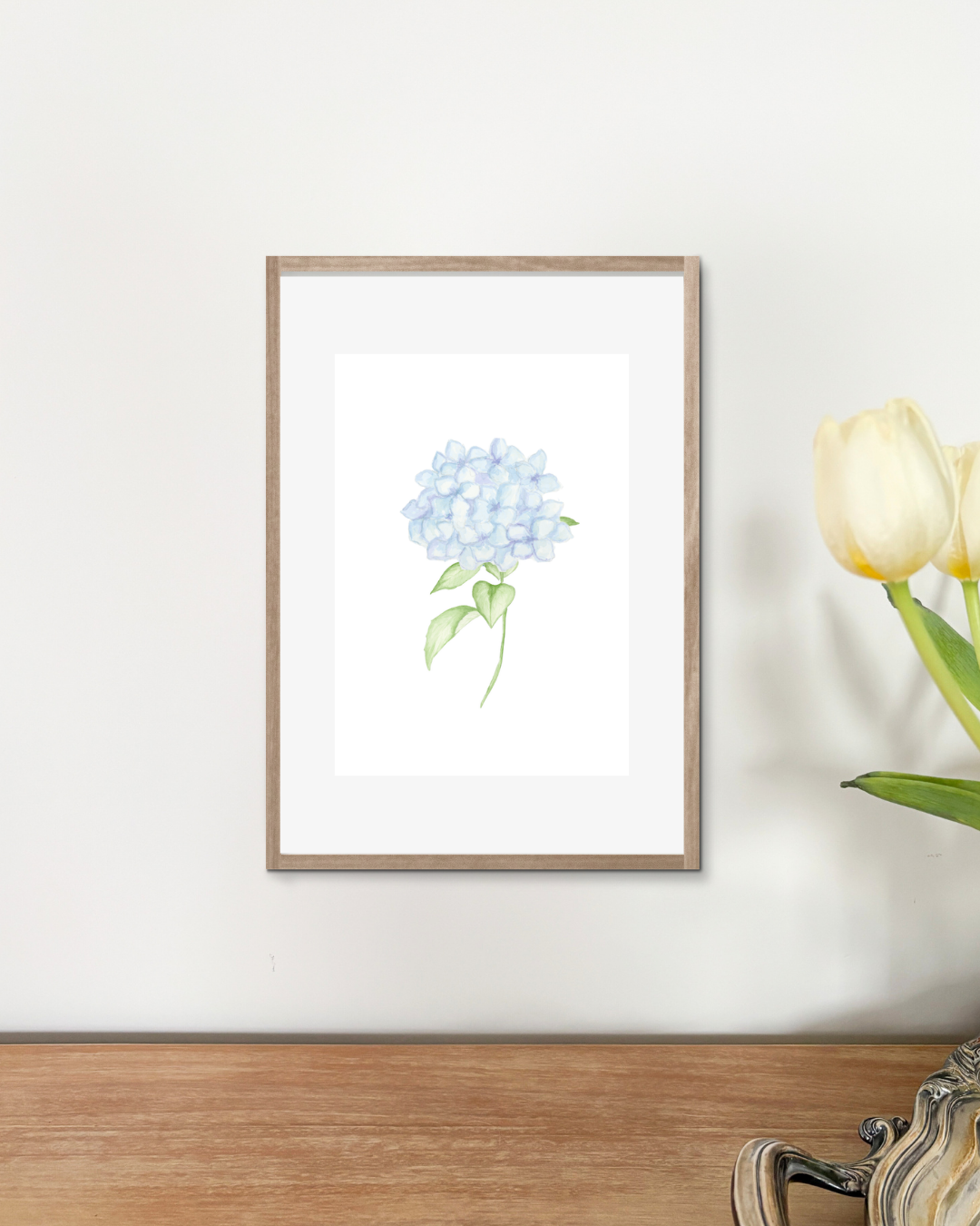 "The Blue Hydrangea" print