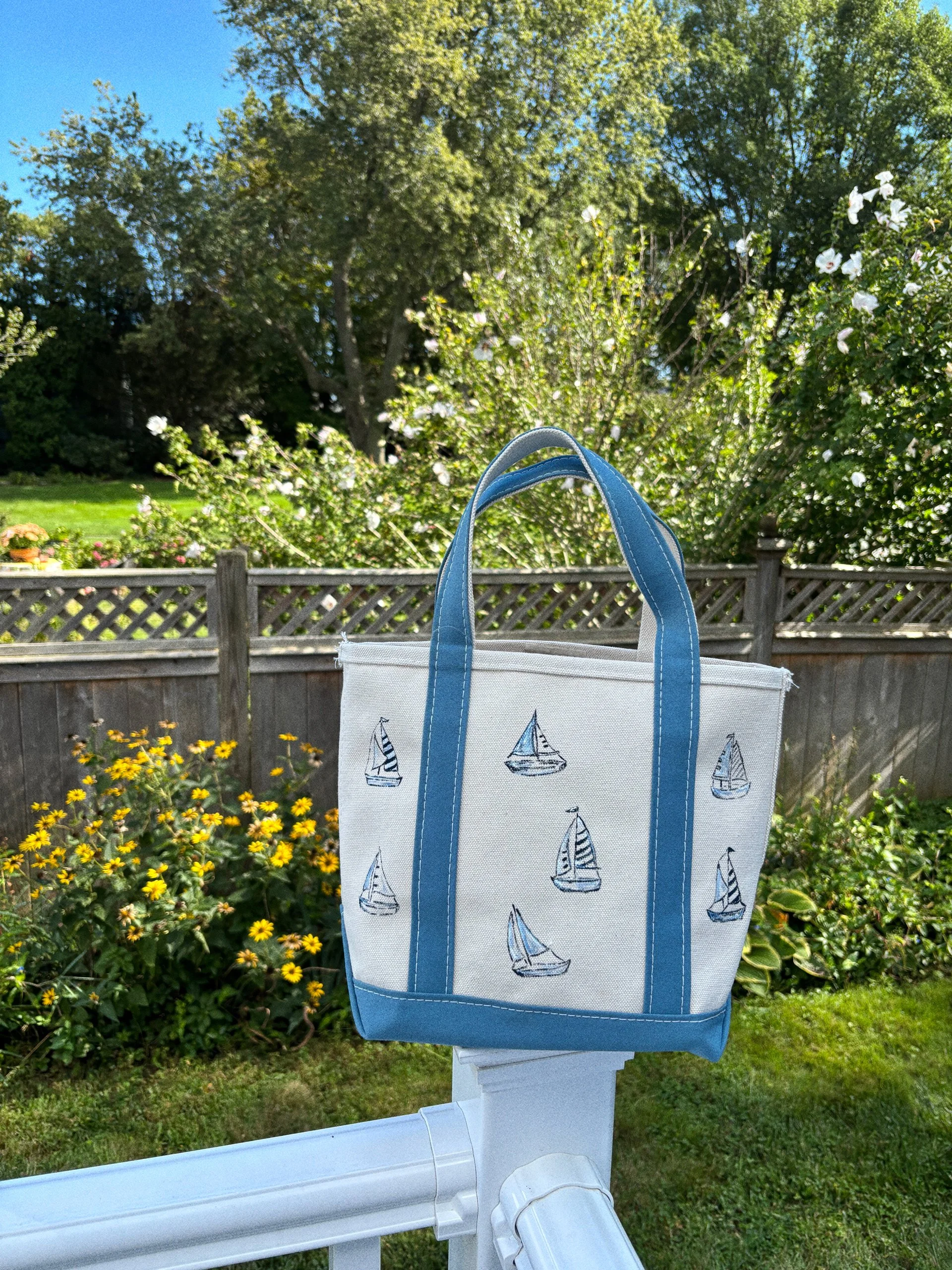 Blue & White Sailboats Tote