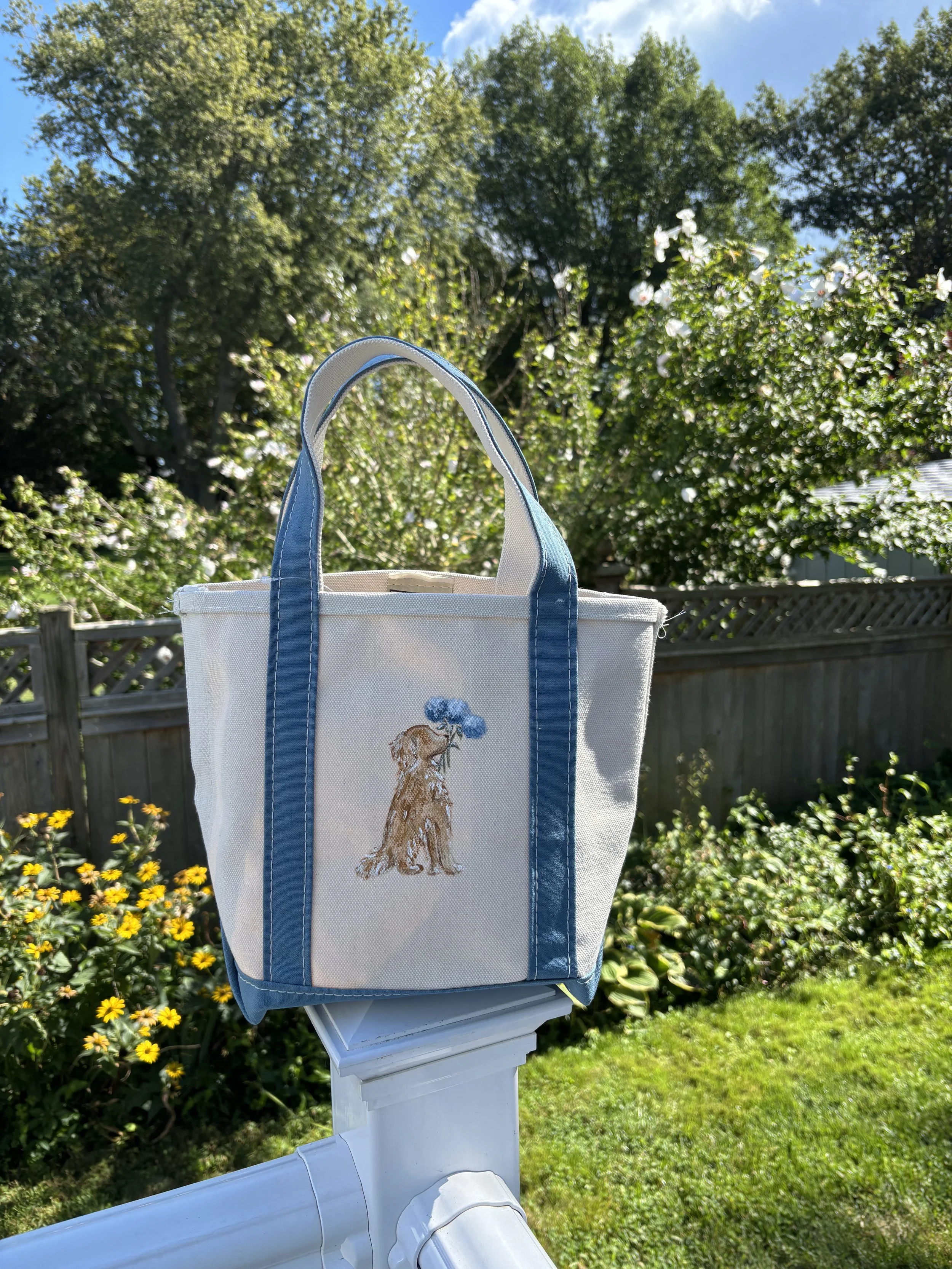 Golden with Hydrangeas Tote