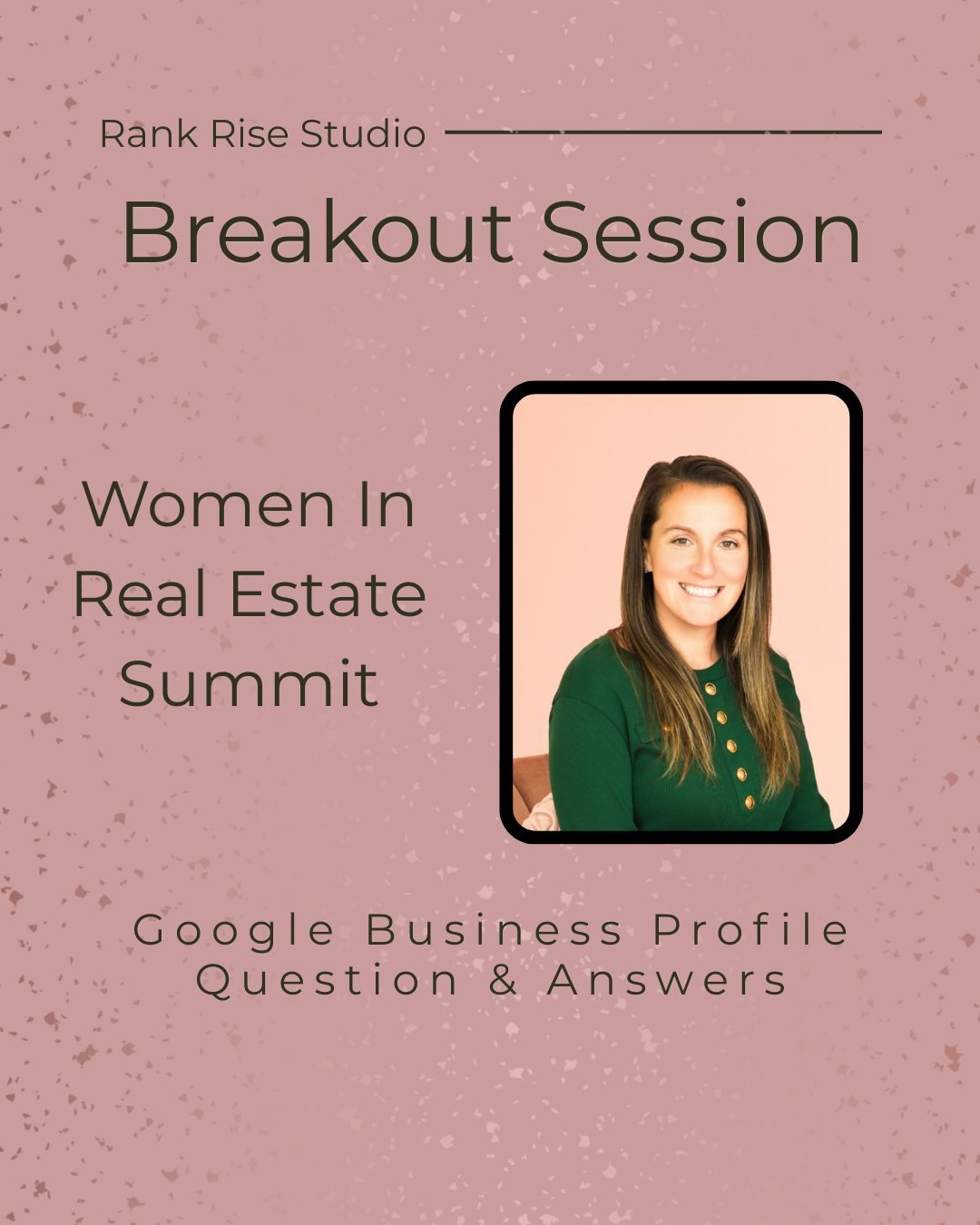 My Breakout Session at the Women In Real Estate Summit is TOMORROW! 
Answering all of your Google Business Profile questions! 

Grab your all access pass here: 
https://rankrisestudio--tarakrach.thrivecart.com/summit/64109887a1cdf/
