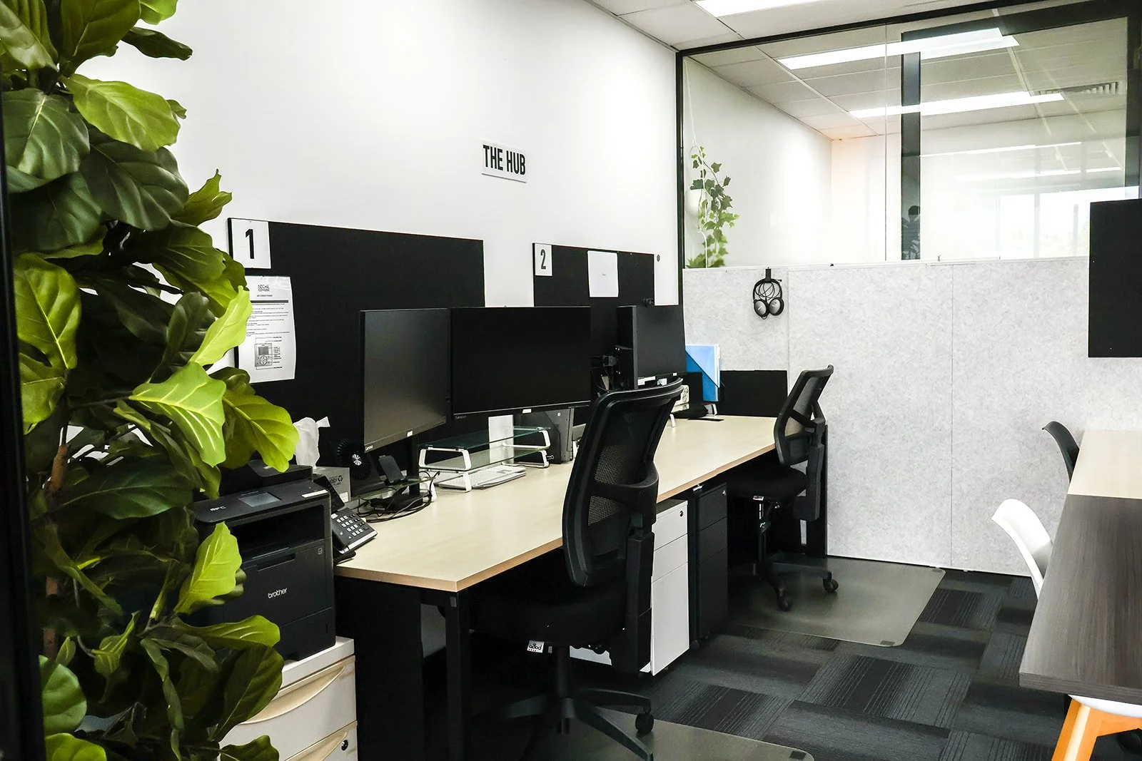 The Hub - Two Person Workspace

The Hub is a bright two person workstation within an open plan setting that feels visually private and clearly defined.

This space is ideal for business partners or a small professional team who want to work side by s