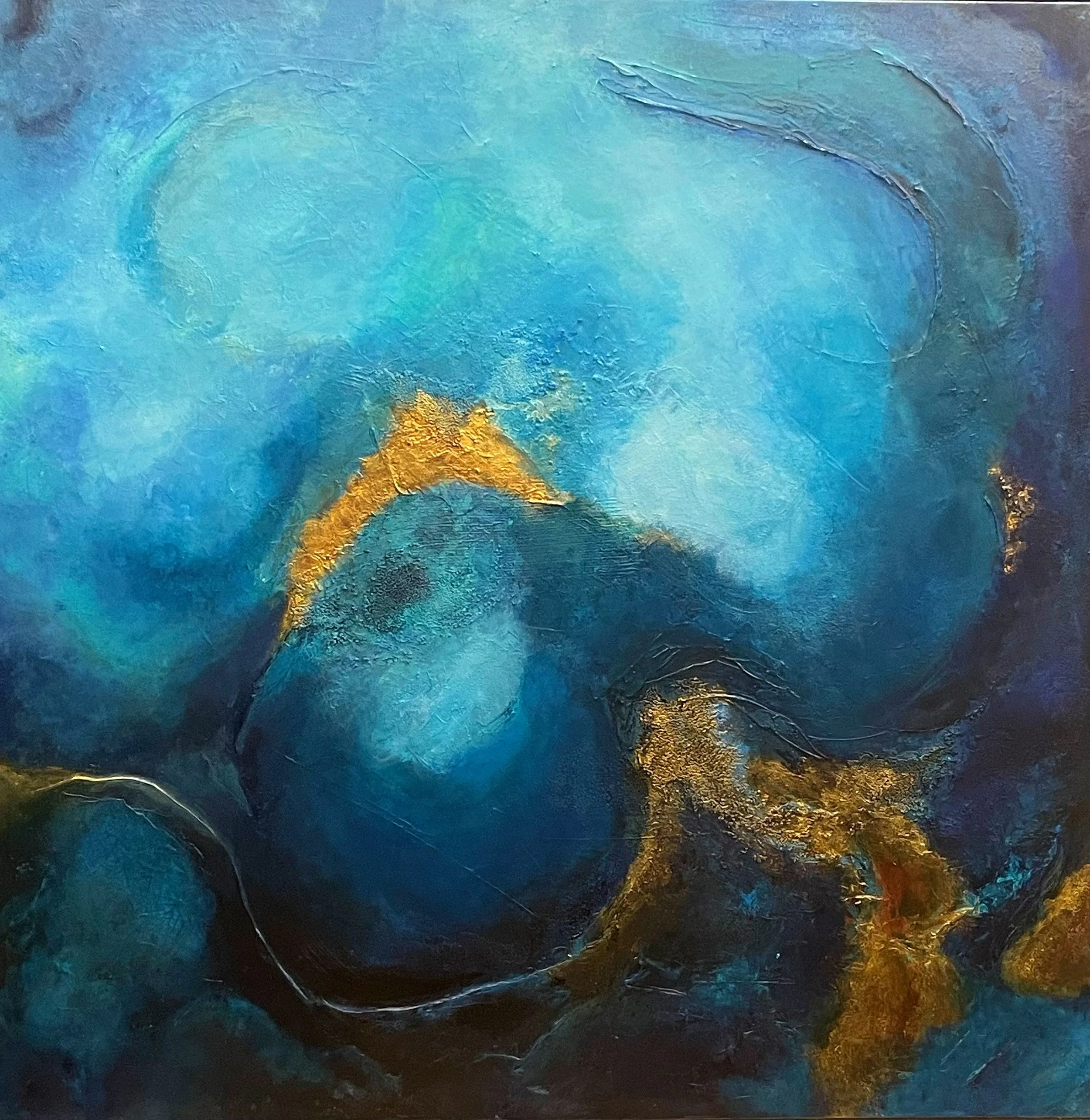 Title         : Depths
Artist       : Babita Sridhar
Medium : Acrylics on Canvas
Size         : 91/91cm
Year         : 2023