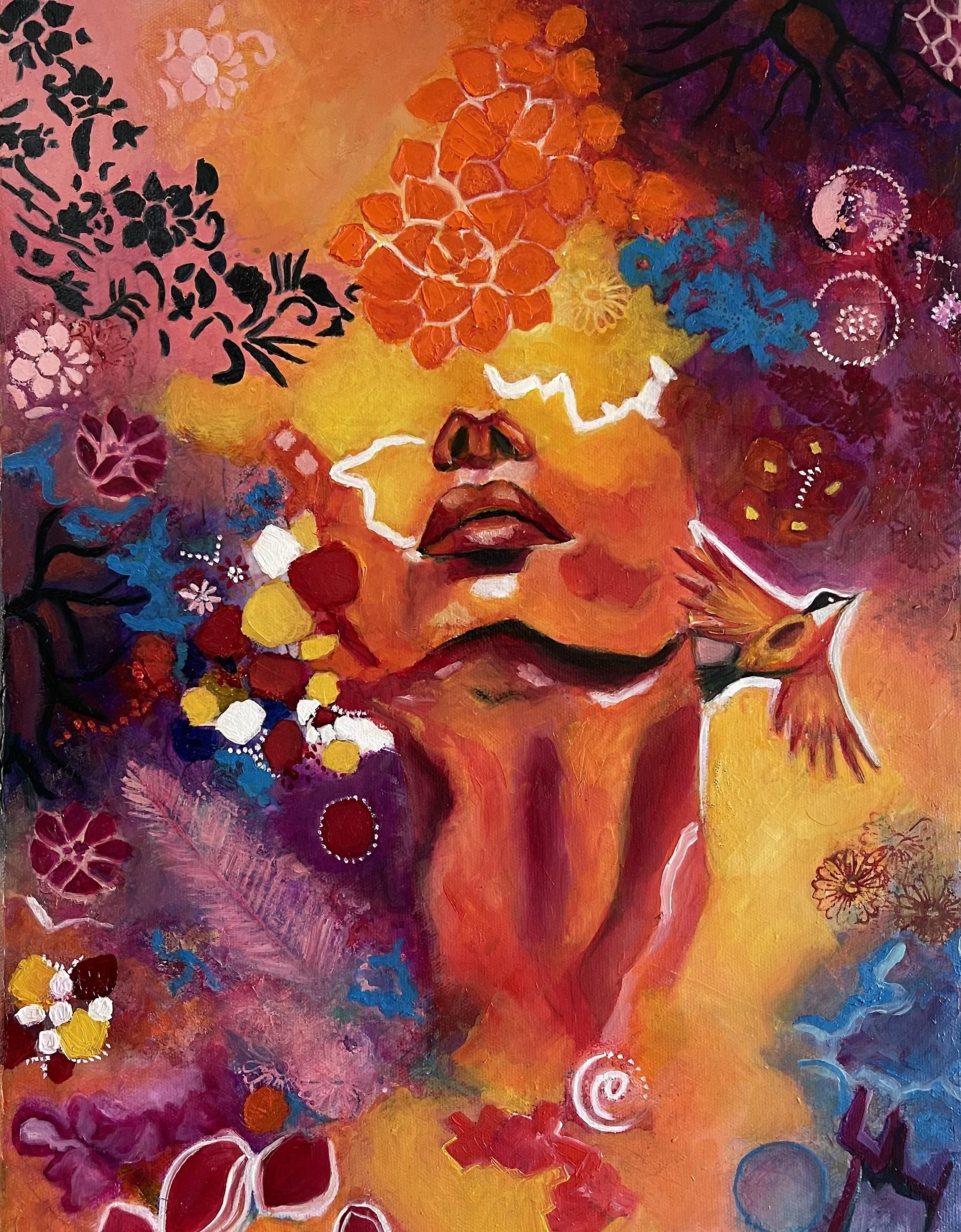 Take on Me
Medium: Mixed Media on Canvas (Acrylics, Acrylic inks, Spray Paints,Acrylic mediums, Oil)
Dimensions: 35 cm x 45 cm
Year : 2023
Artist : Babita