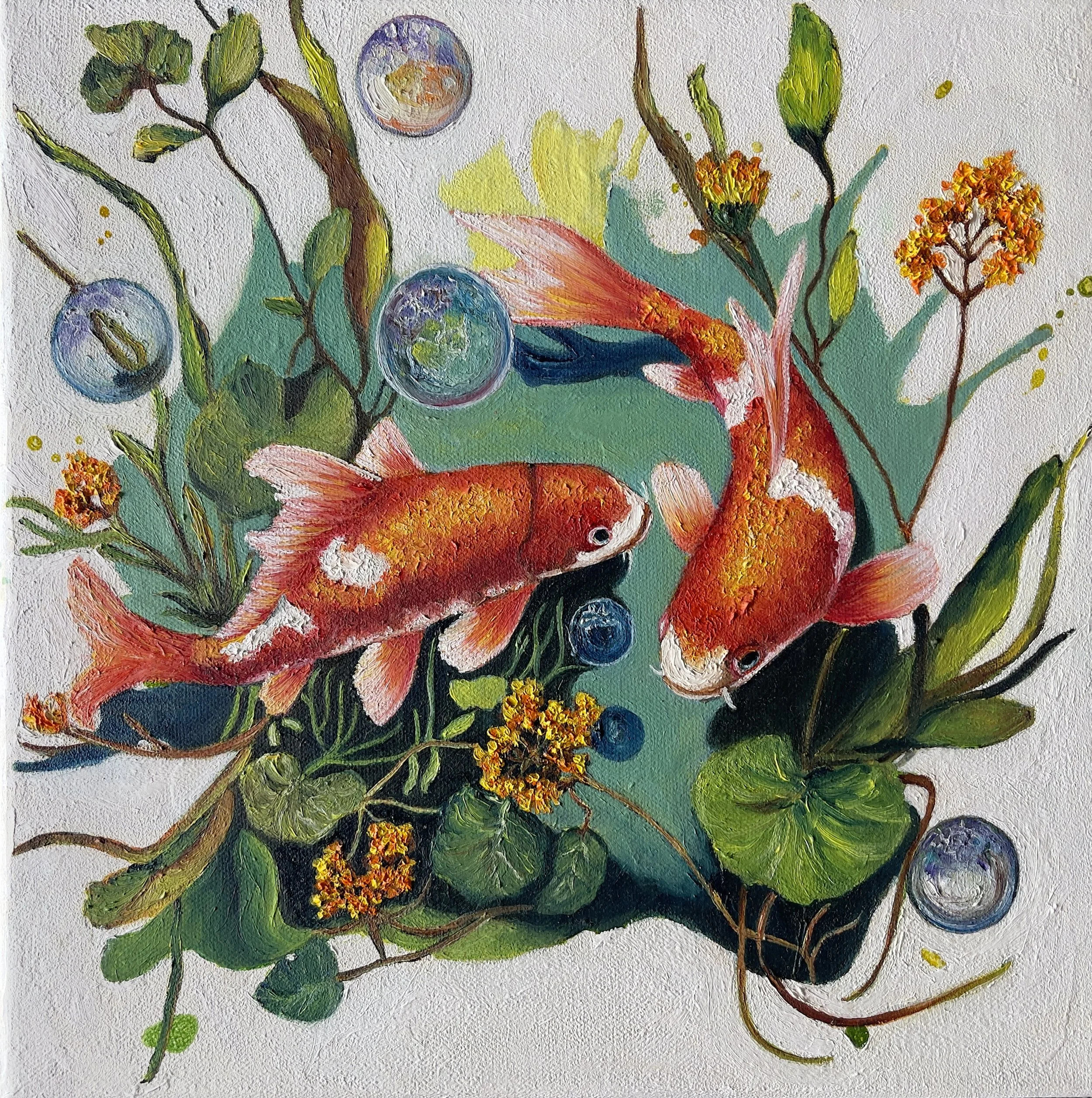 In Quiet Company |
Oils & Acrylics on Canvas |
30/30 cm | Year : 2026 |
HKD 3,188 |

There are moments when silence feels full, and just a presence is enough.

This painting celebrates that subtle understanding, the steady reassurance found in shared