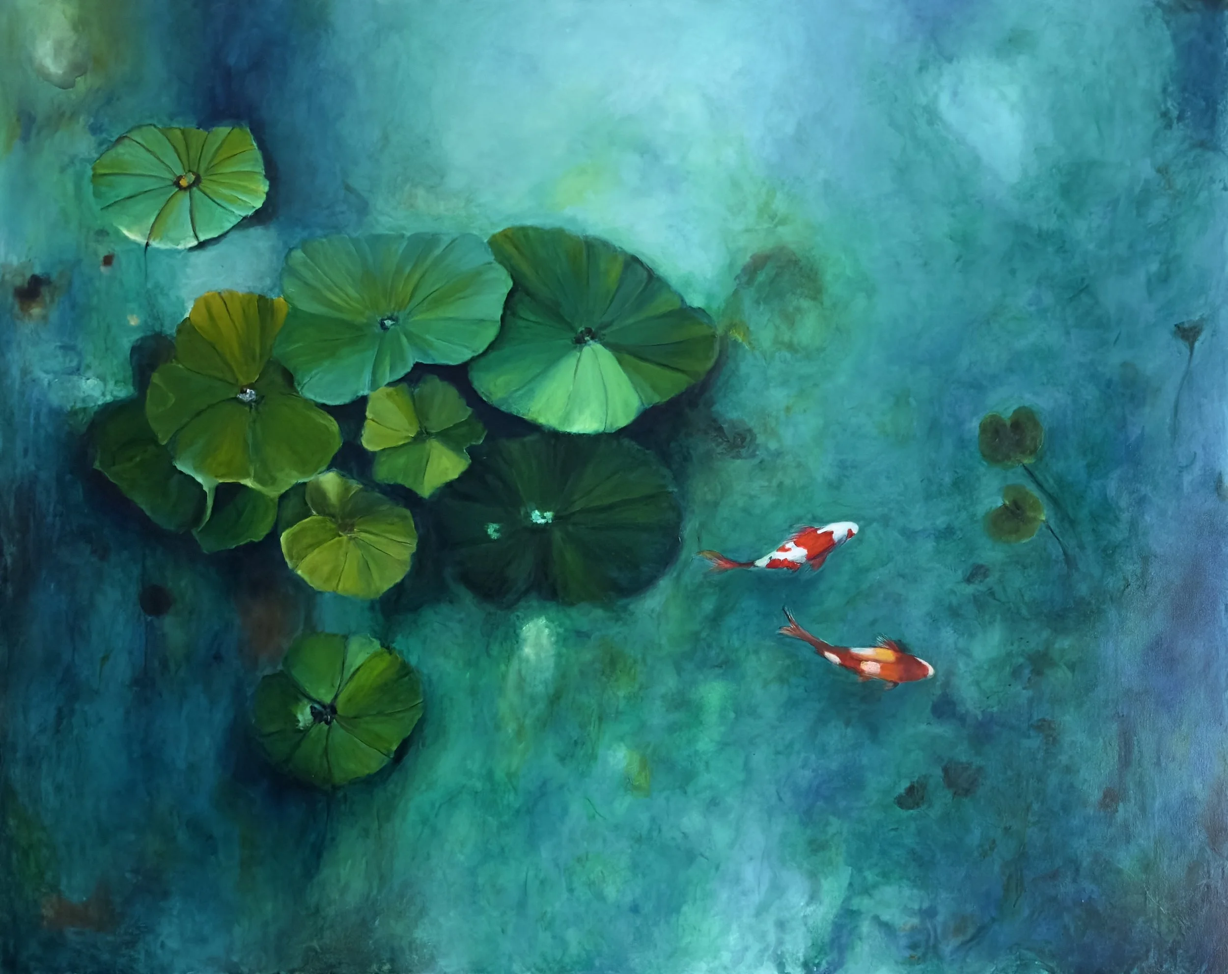 Title         : Open Water
Artist       : Babita Sridhar
Medium : Acrylics & Inks on Canvas
Size         : 152/122cm
Year         : 2026