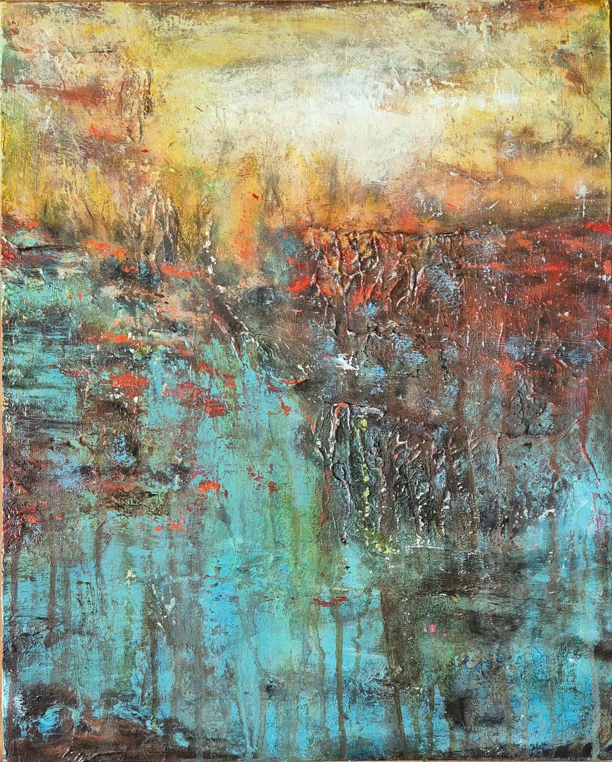 Title         :  Apricitas
Artist       : Chaitrali Bandekar
Medium : Mixed Media on Canvas Board
Size         : 41/51cm
Year         : 2024