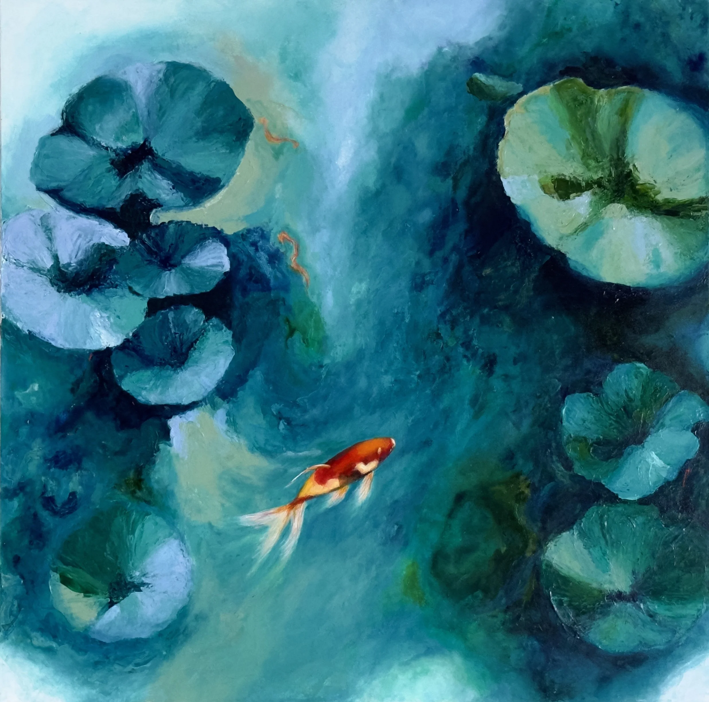 Title         : Pause
Artist       : Babita Sridhar
Medium : Acrylics & Inks on Canvas
Size         : 91/91cm
Year         : 2026