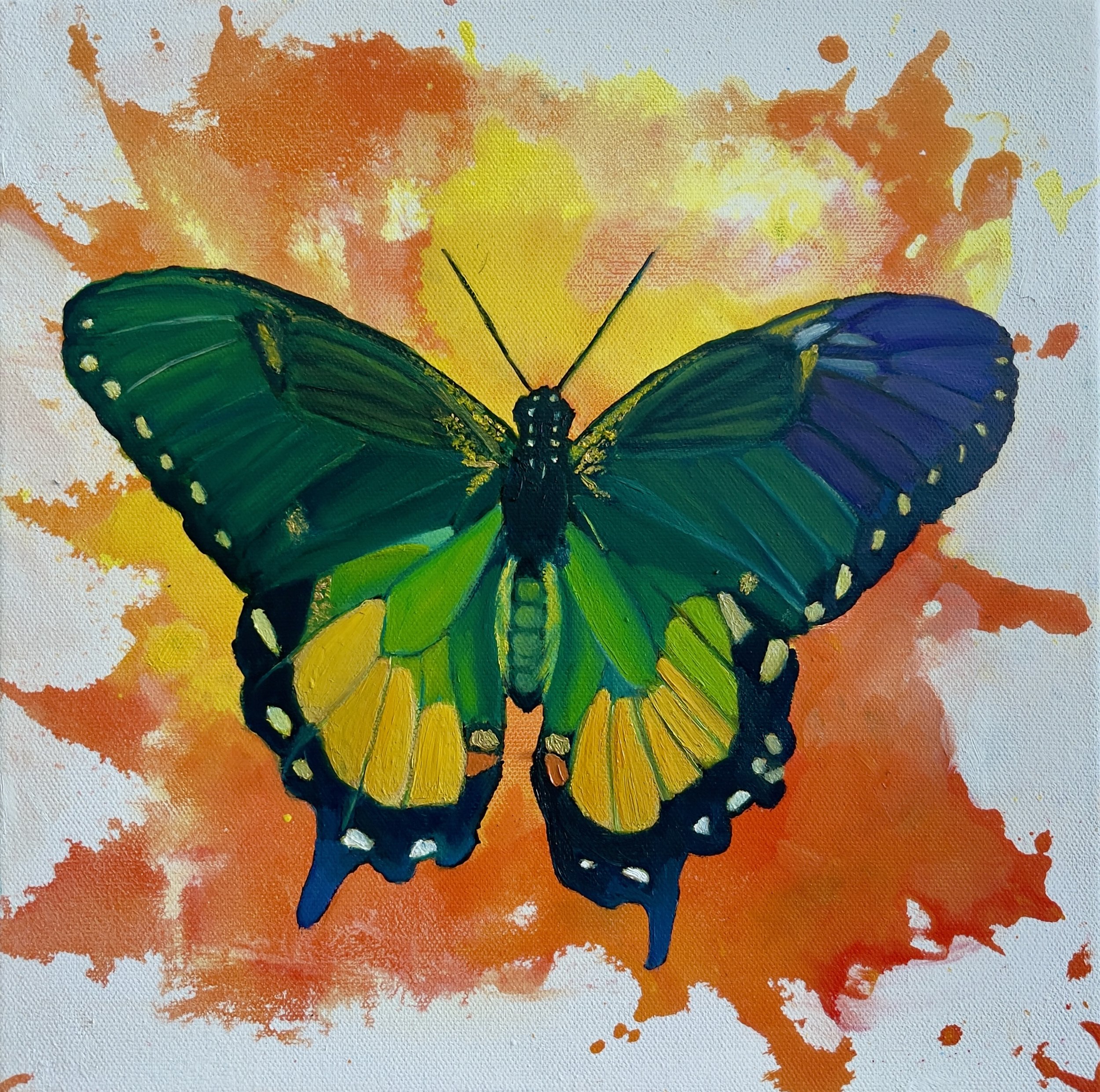 Reborn
Medium: Oil & Acrylic on canvas
Dimensions: 30 cm x 30 cm
Year : 2025
Artist : Babita