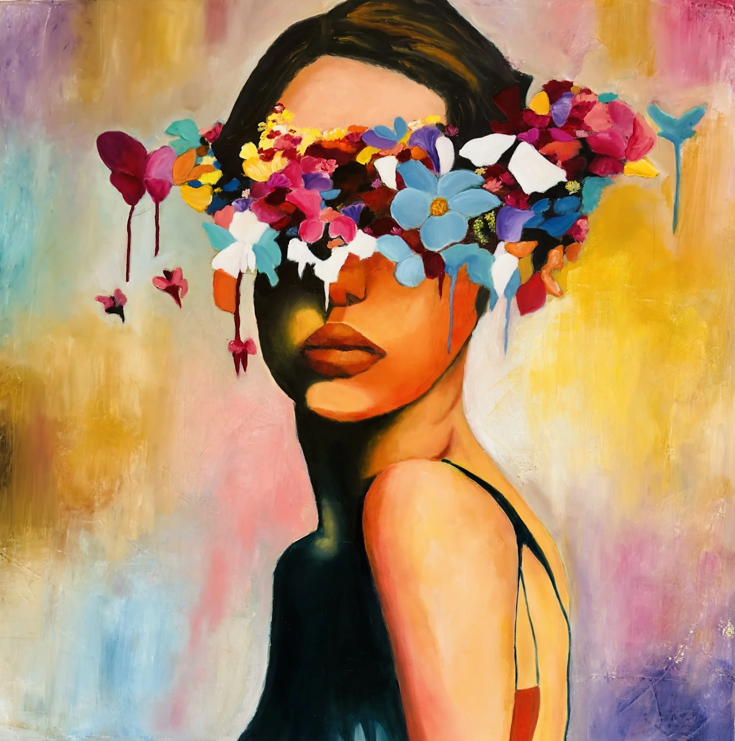 Title         : I See Possibilities 
Artist       : Babita Sridhar
Medium : Acrylic & Oil on Canvas
Size         : 91/91cm
Year         : 2023