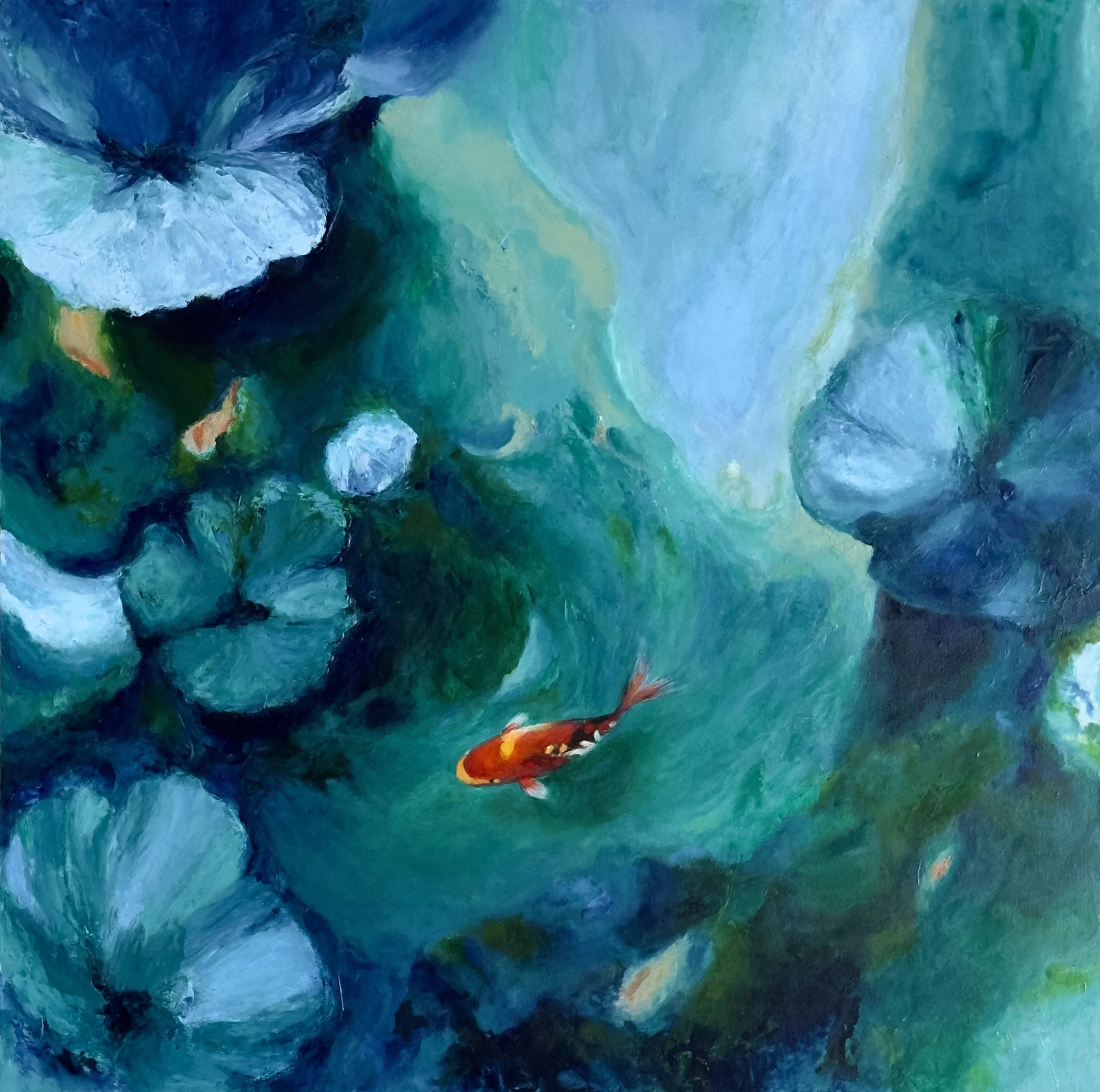 Title         : Lull
Artist       : Babita Sridhar
Medium : Acrylics & Inks on Canvas
Size         : 91/91cm
Year         : 2026