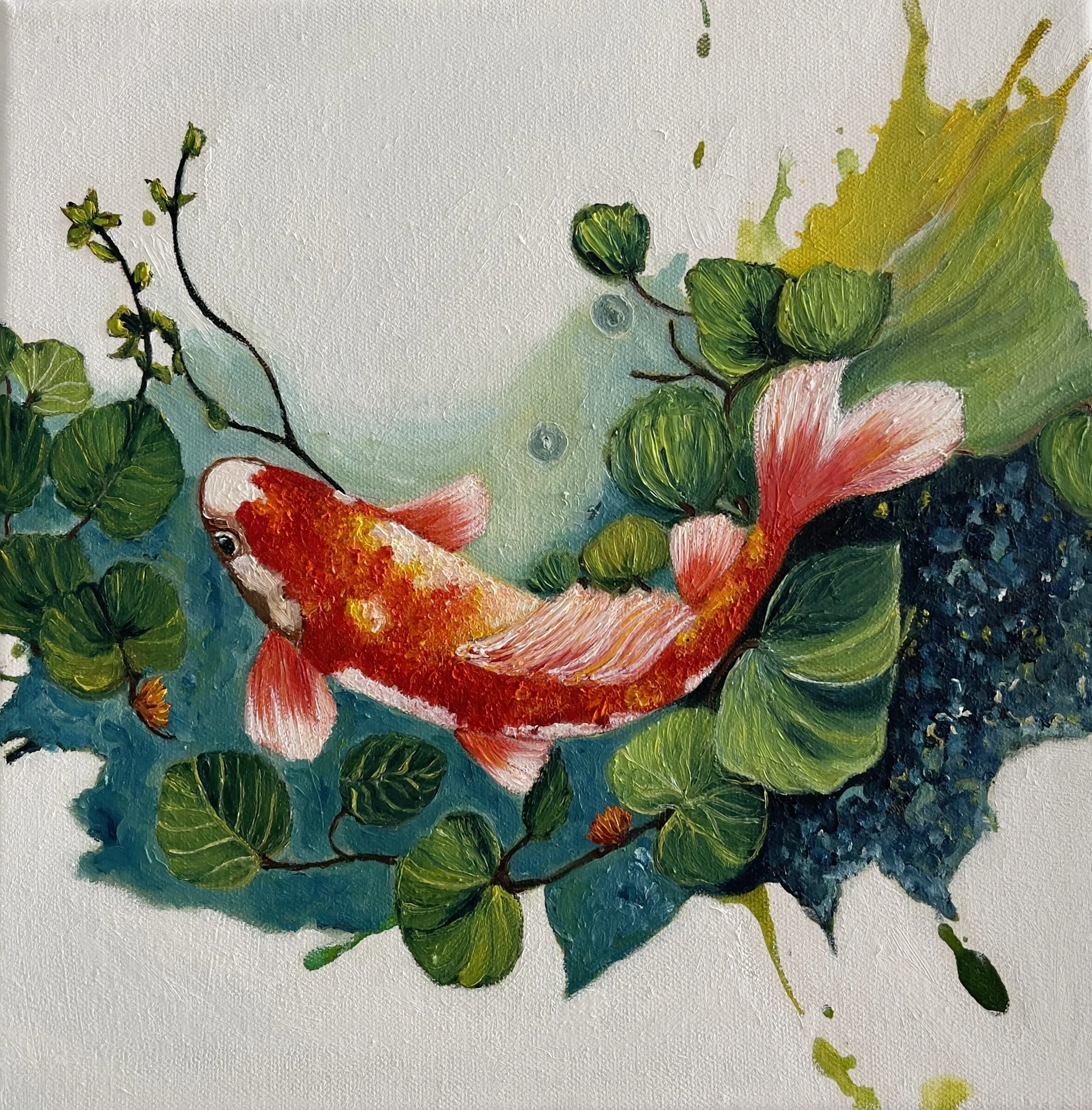Title         : Between Moments
Artist       : Babita Sridhar
Medium : Acrylic & Oil on Canvas
Size         : 30/30cm
Year         : 2026