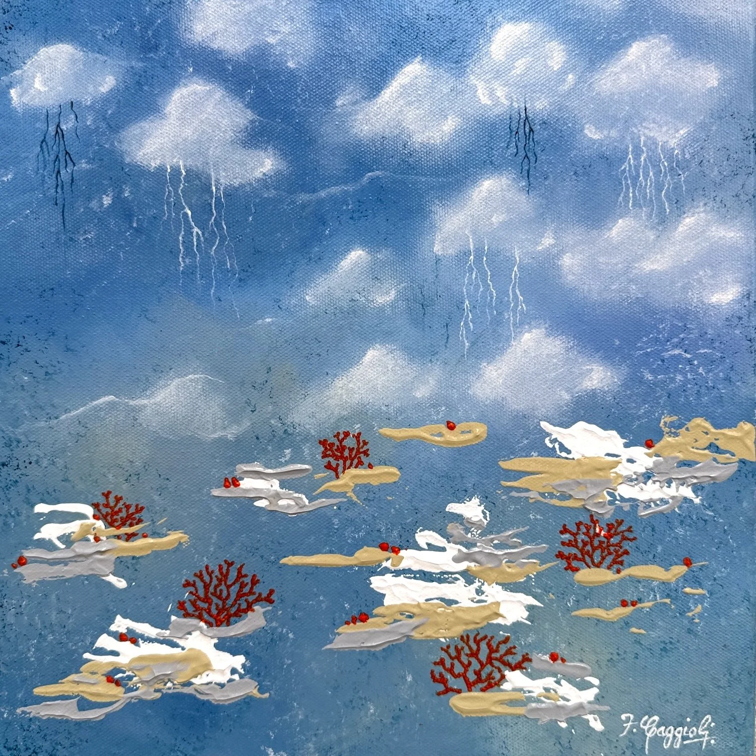 Silent Reef IV |
Acrylic on Canvas |
30/30cm | Year : 2026 |
HKD 5,000 |

This piece reflects the rhythm of surrender and renewal found in nature’s hidden cycles.
It reminds us that transformation often happens in silence, far from visible change.