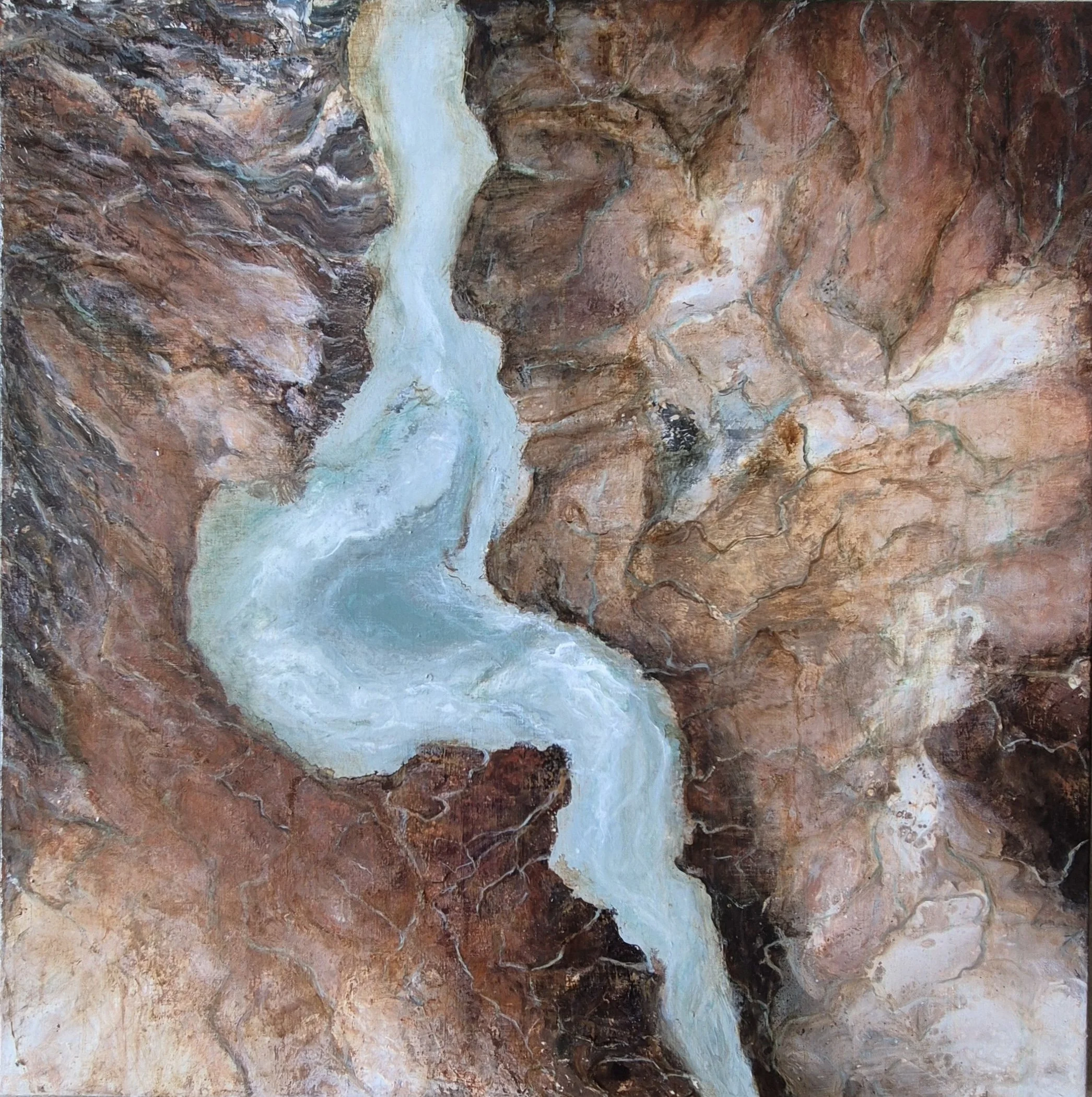 Title         : Earth’s Veins
Artist       : Chaitrali Bandekar
Medium : Mixed media on Canvas
Size         : 102/102cm
Year         : 2026