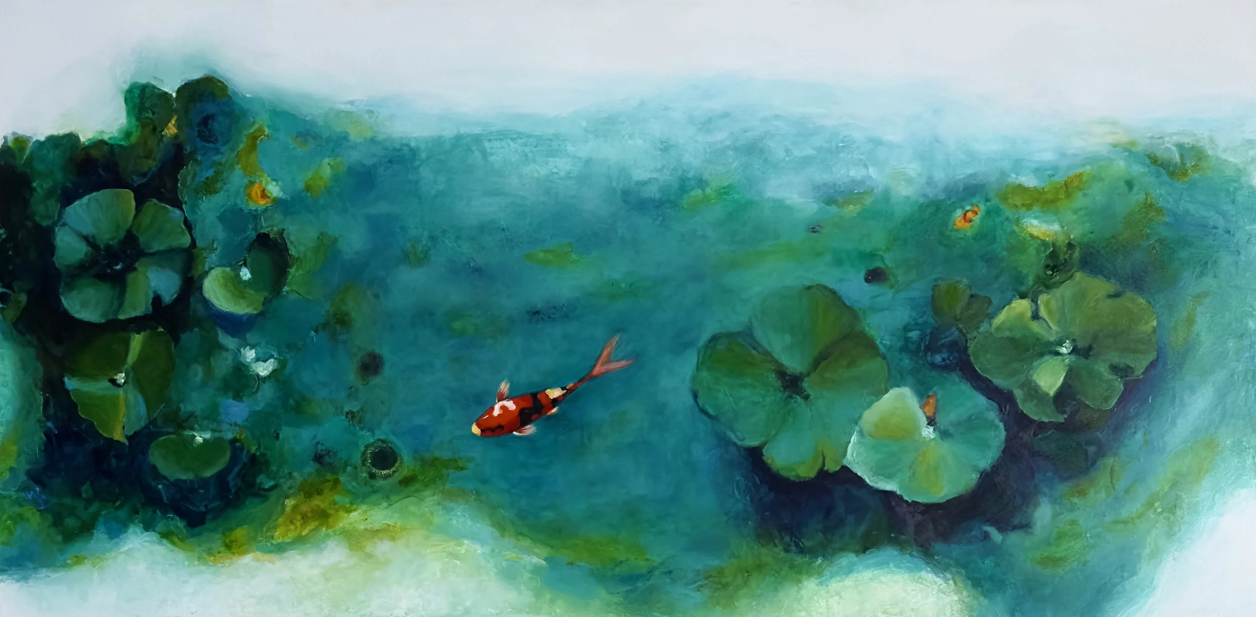 Title         : Shoreline
Artist       : Babita Sridhar
Medium : Acrylics & Inks on Canvas
Size         : 152/76 cm
Year         : 2026