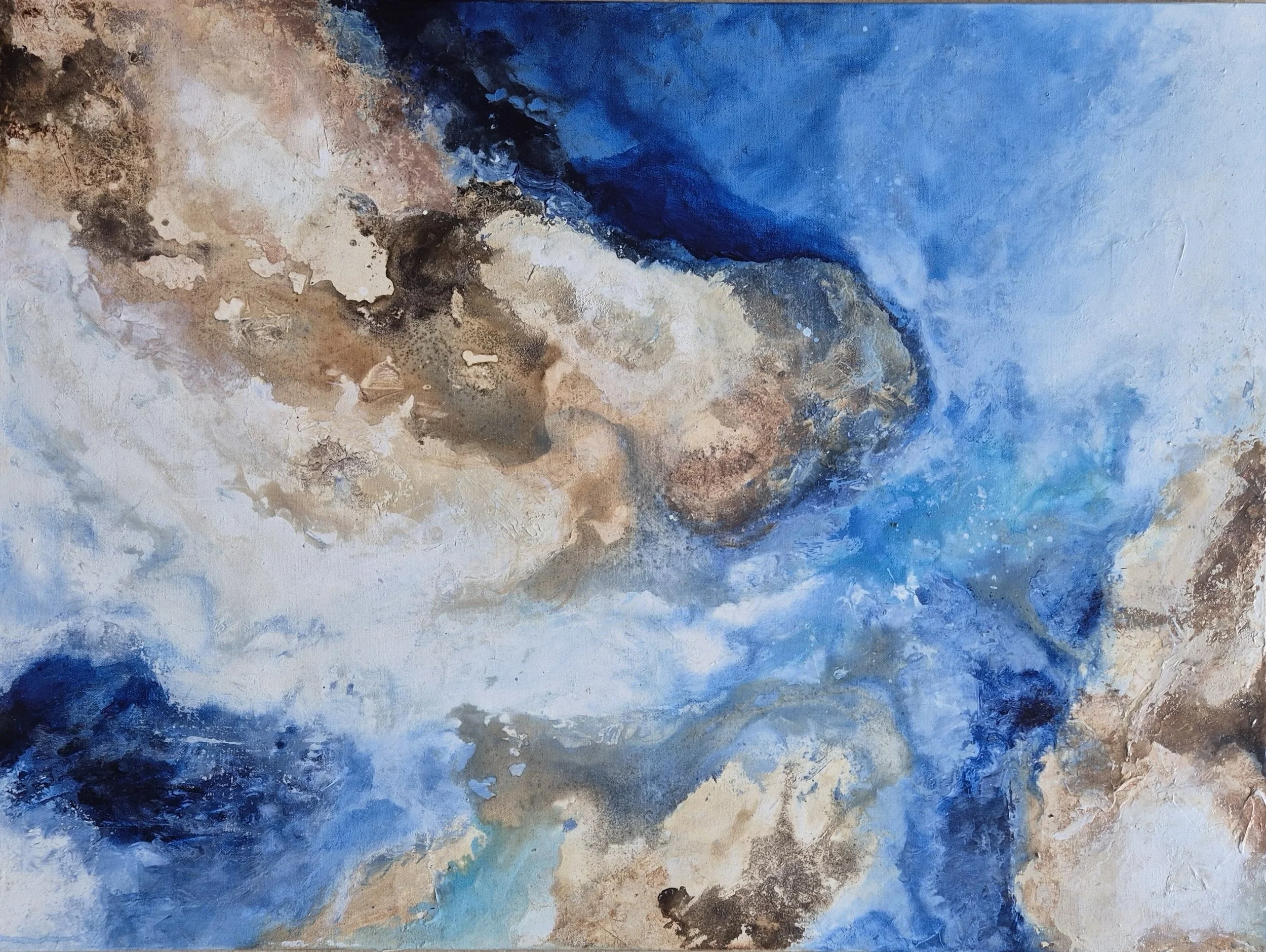Title         : Trust in the Flow - 3
Artist       : Chaitrali Bandekar
Medium : Mixed media on Canvas
Size         : 102/76cm
Year         : 2025