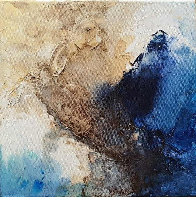 Title: Sands of Time;
Medium: Mixed media on Canvas;
Dimensions: 30 x 30 cm without frame;
Year: 2023;
Artist: Chaitrali Bandekar