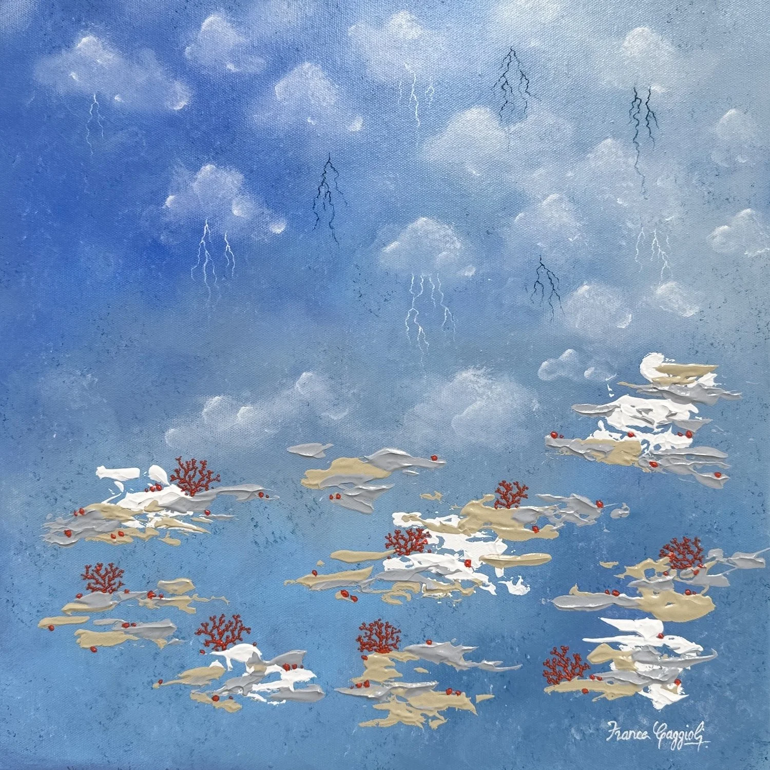 Silent Reef VIII |
Acrylic on Canvas |
46/46cm | Year : 2026 |
HKD 10,800 |

This piece speaks of inner stillness—the rare space where silence becomes a form of alignment. True creation asks for trust, patience, and the acceptance of time.