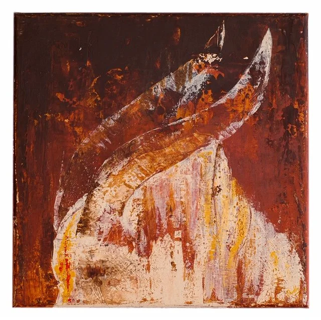 Dharma 1 ( Sanskrit : Cosmic Law)  |
Acrylics on Canvas |
30/30cm | Year : 2019 |
HKD 5,750 |

Dharma 2 - The magnificent bulls naturally bear the great virtue of receptivity and steadfastness. They represent Drama -The Comic Law that needs to be pre